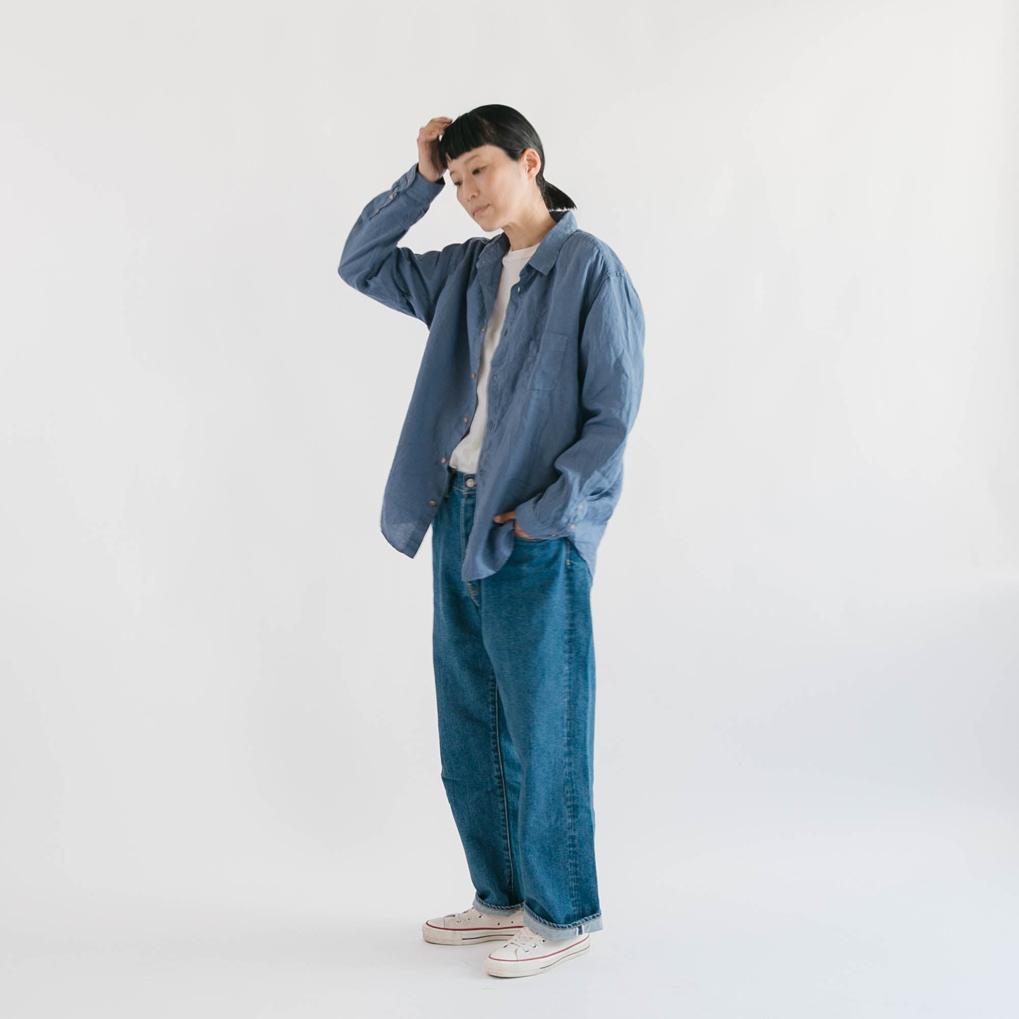 Linen nerd shirts<br>reguler collar<br>No.2652