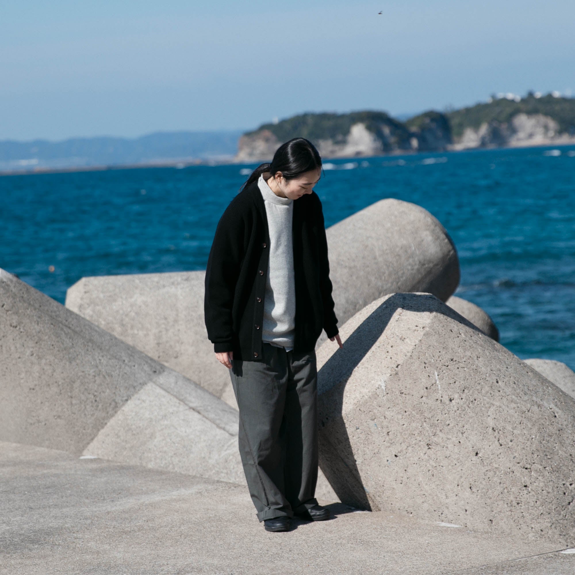 RINEN<br>2/14 ウールアゼ編み カーディガン<br>No.R17684