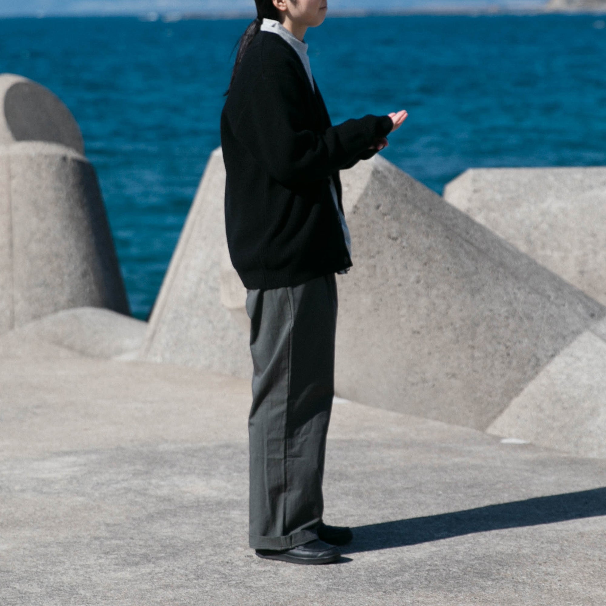 RINEN<br>2/14 ウールアゼ編み カーディガン<br>No.R17684