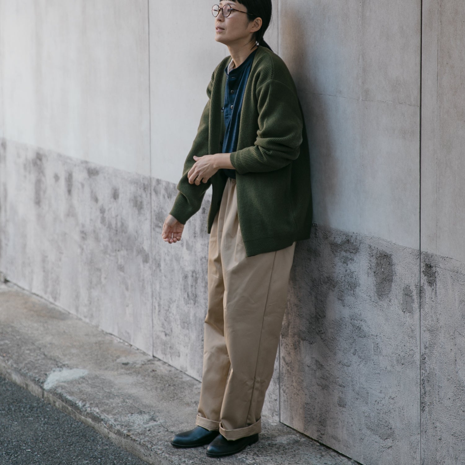 RINEN<br>2/14 ウールアゼ編み カーディガン<br>No.R17684