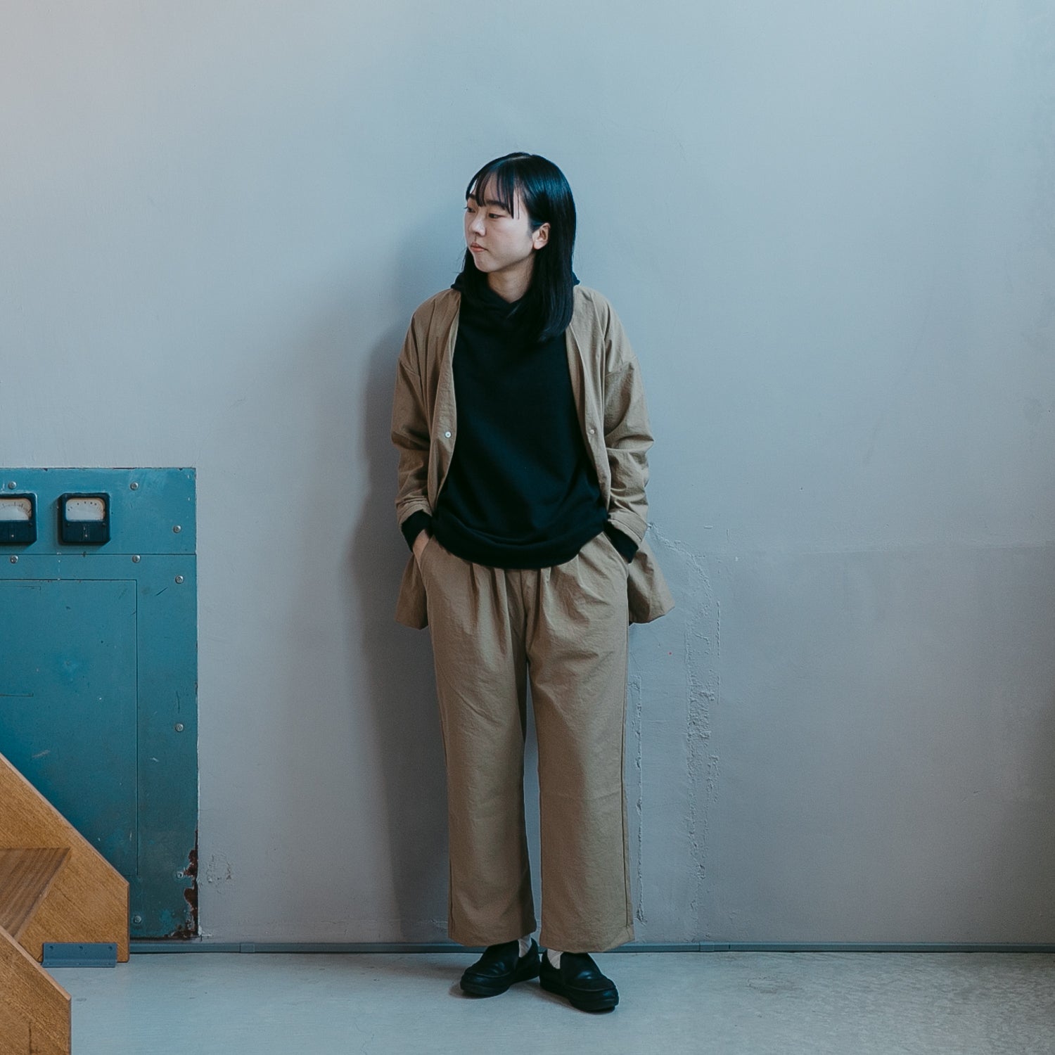 Nylon round cardigan<br>No.2424