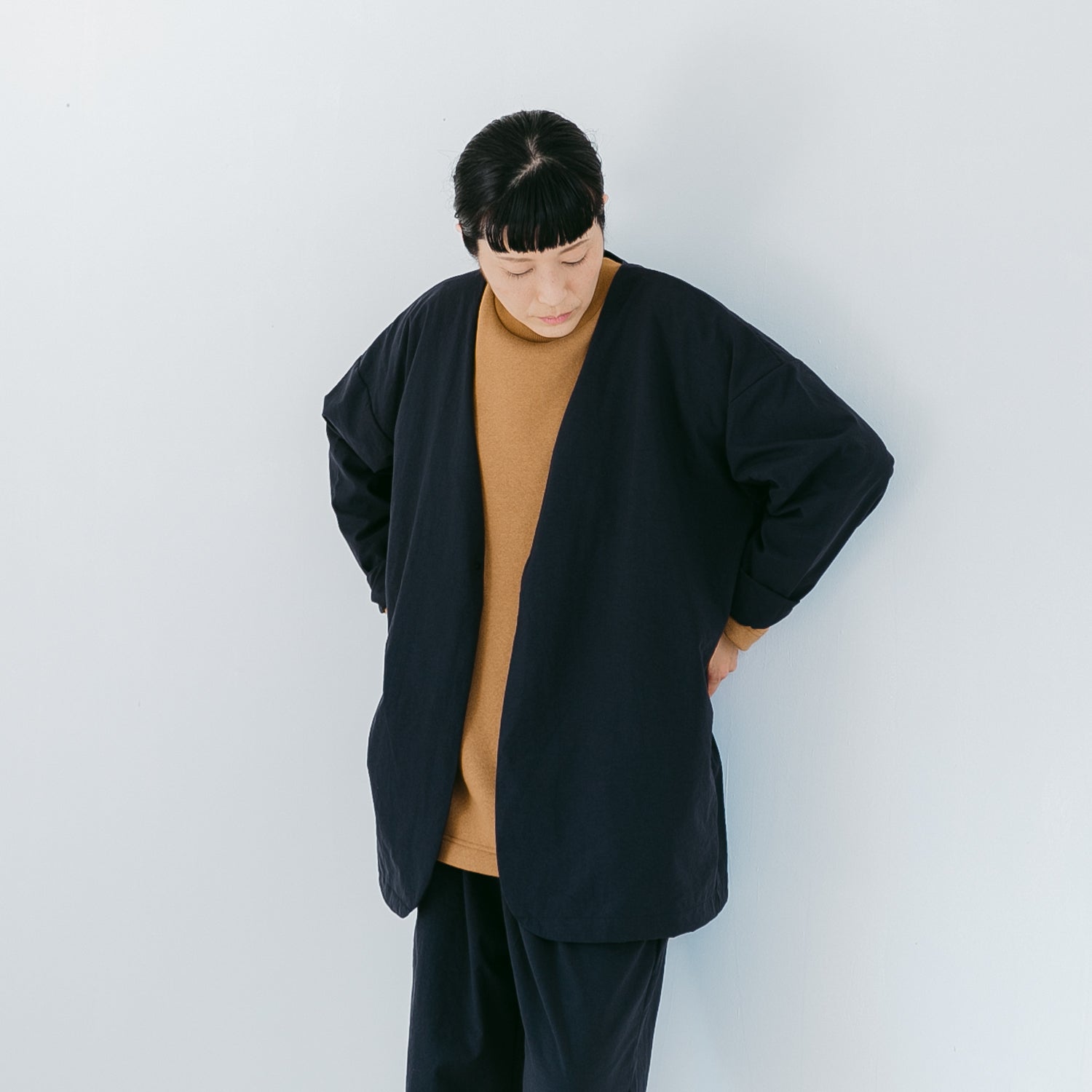 Nylon round cardigan<br>No.2424