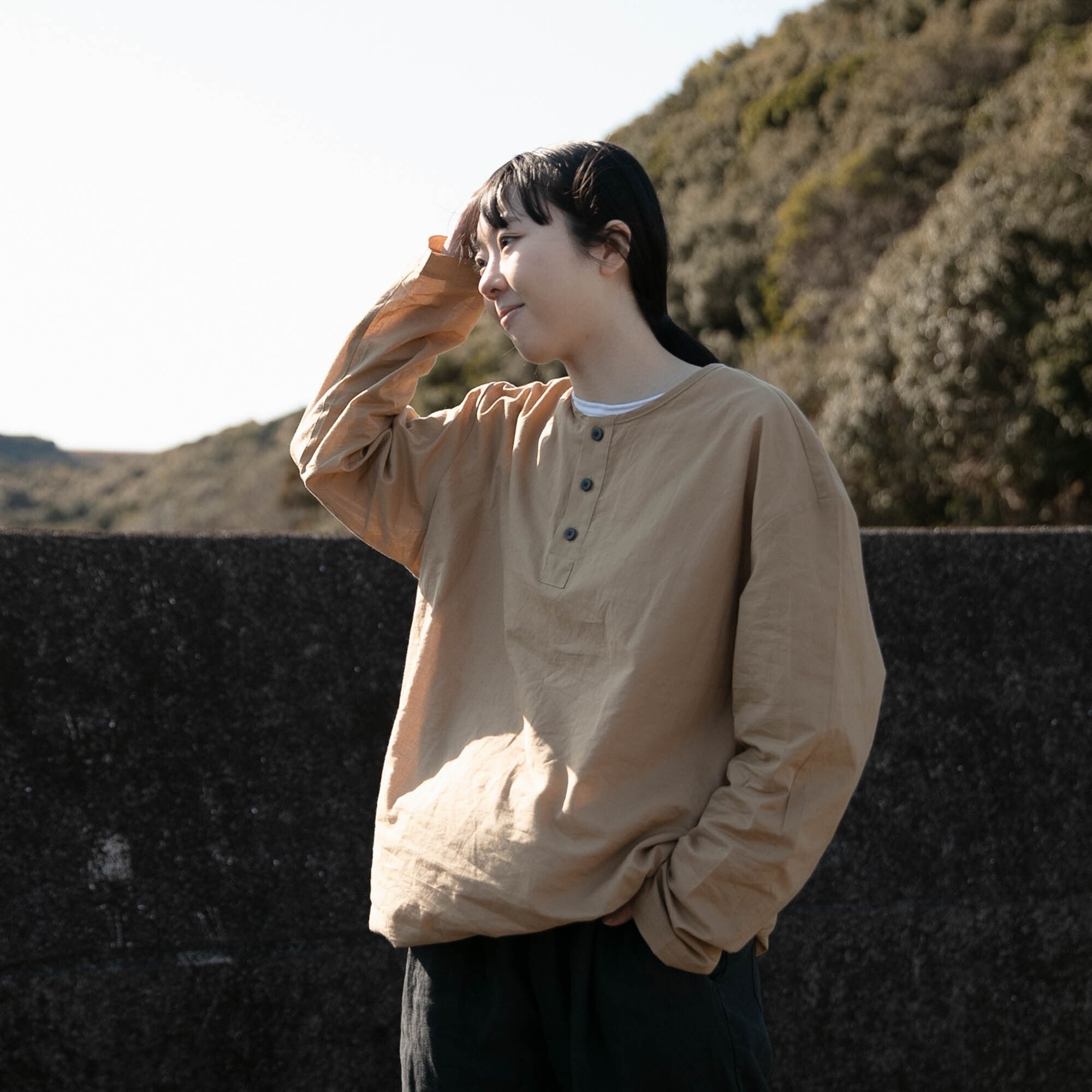 Henley neck<br>long sleeve<br>No.2421