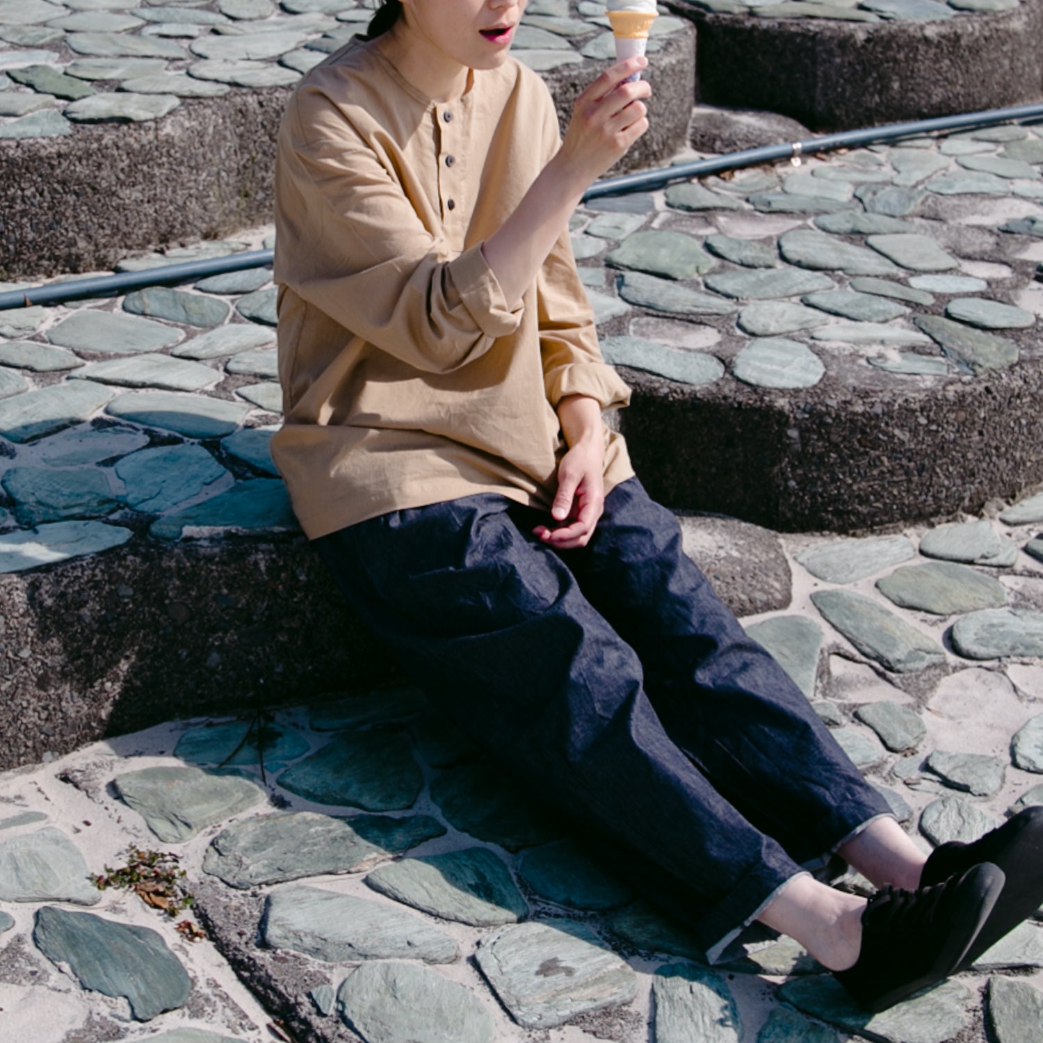 Henley neck<br>long sleeve<br>No.2421