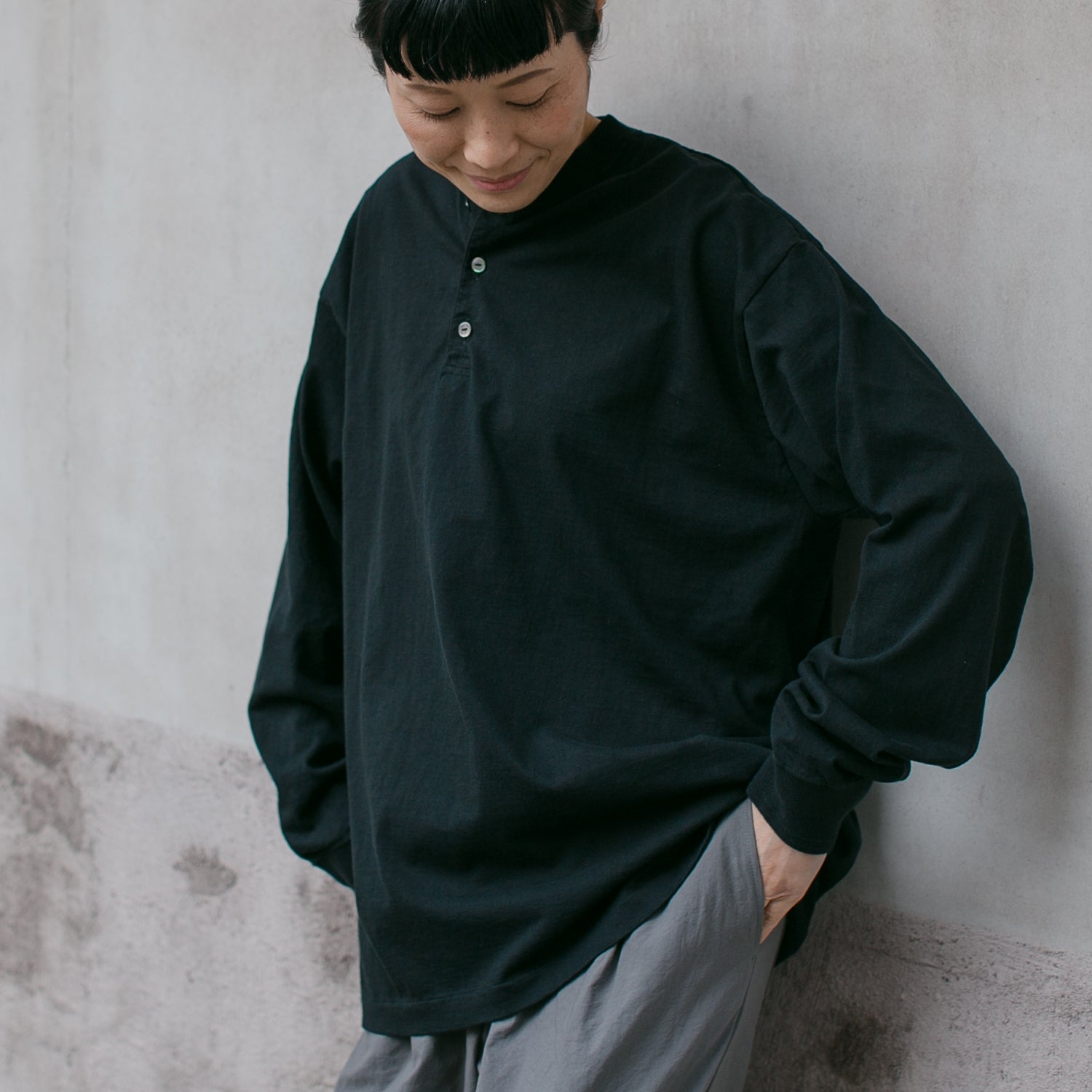 Ohh!<br>Henley Neck L/S<br>OHH-041