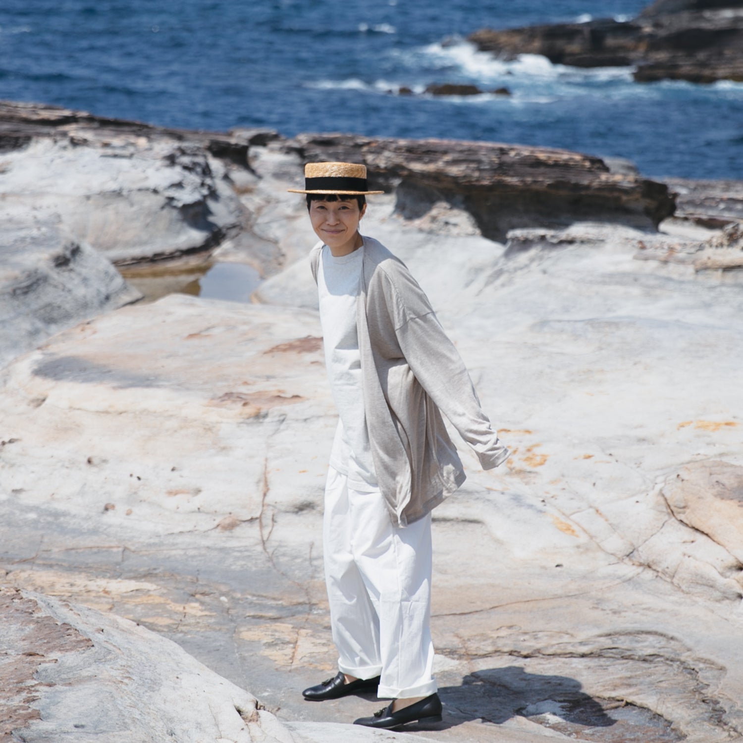 Linen<br>relax cardigan<br>No.2217