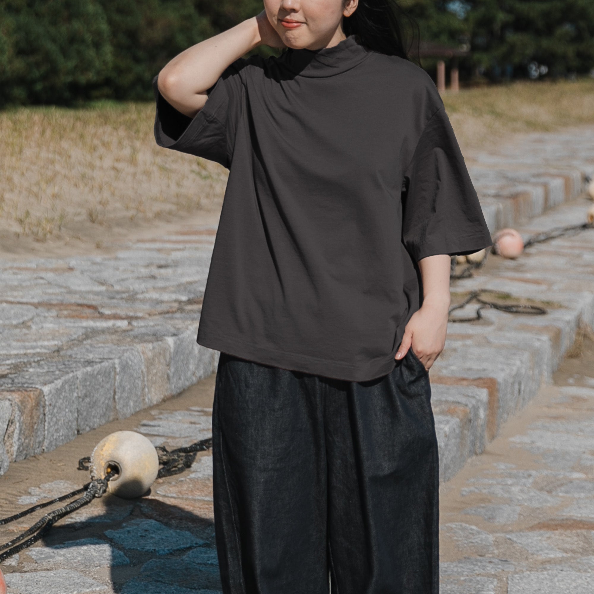 Half sleeve<br>high neck T-shirts<br>No.2580