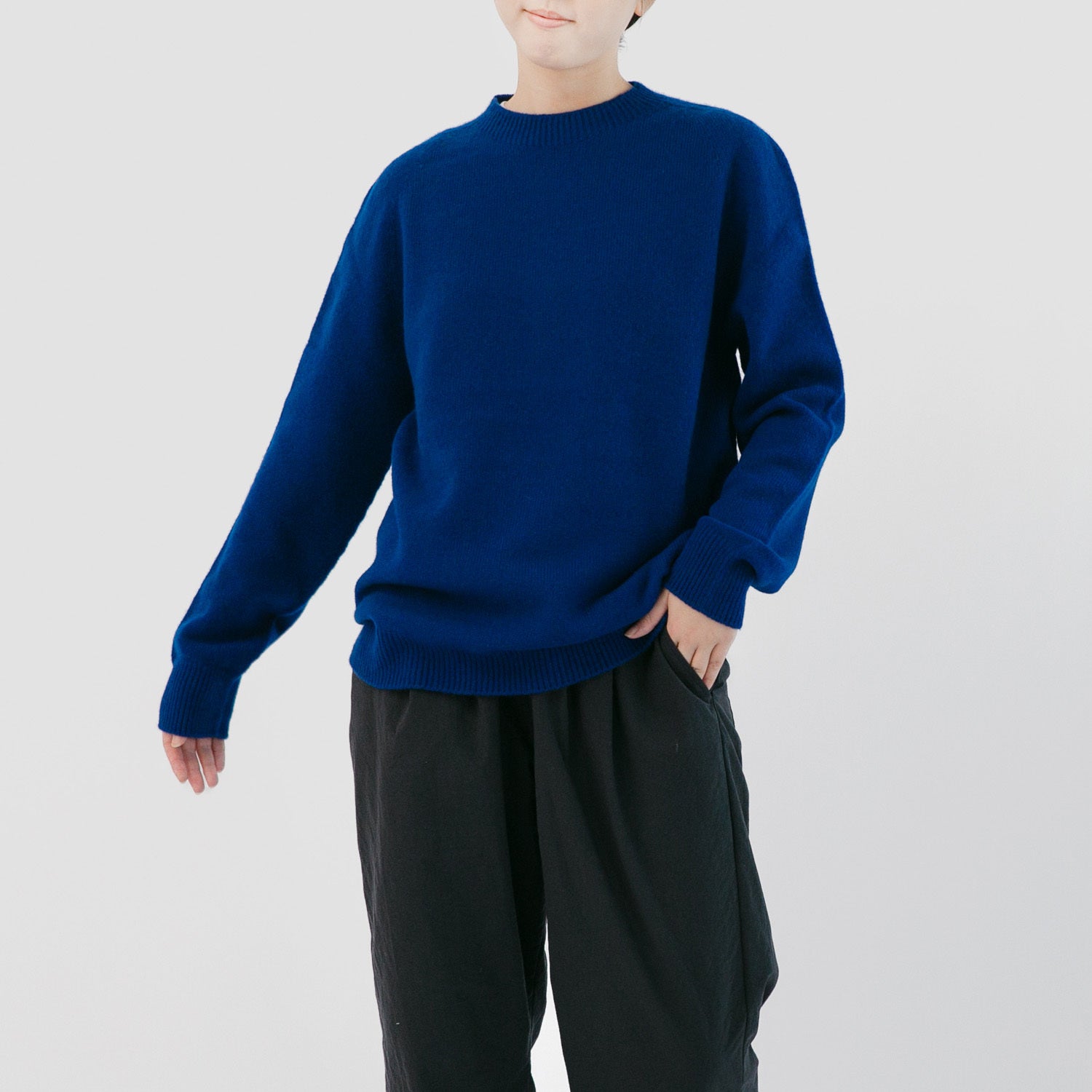 RINEN<br>2/15 ウール天竺編み (ホールガーメント) クルーネック<br>No.R17681