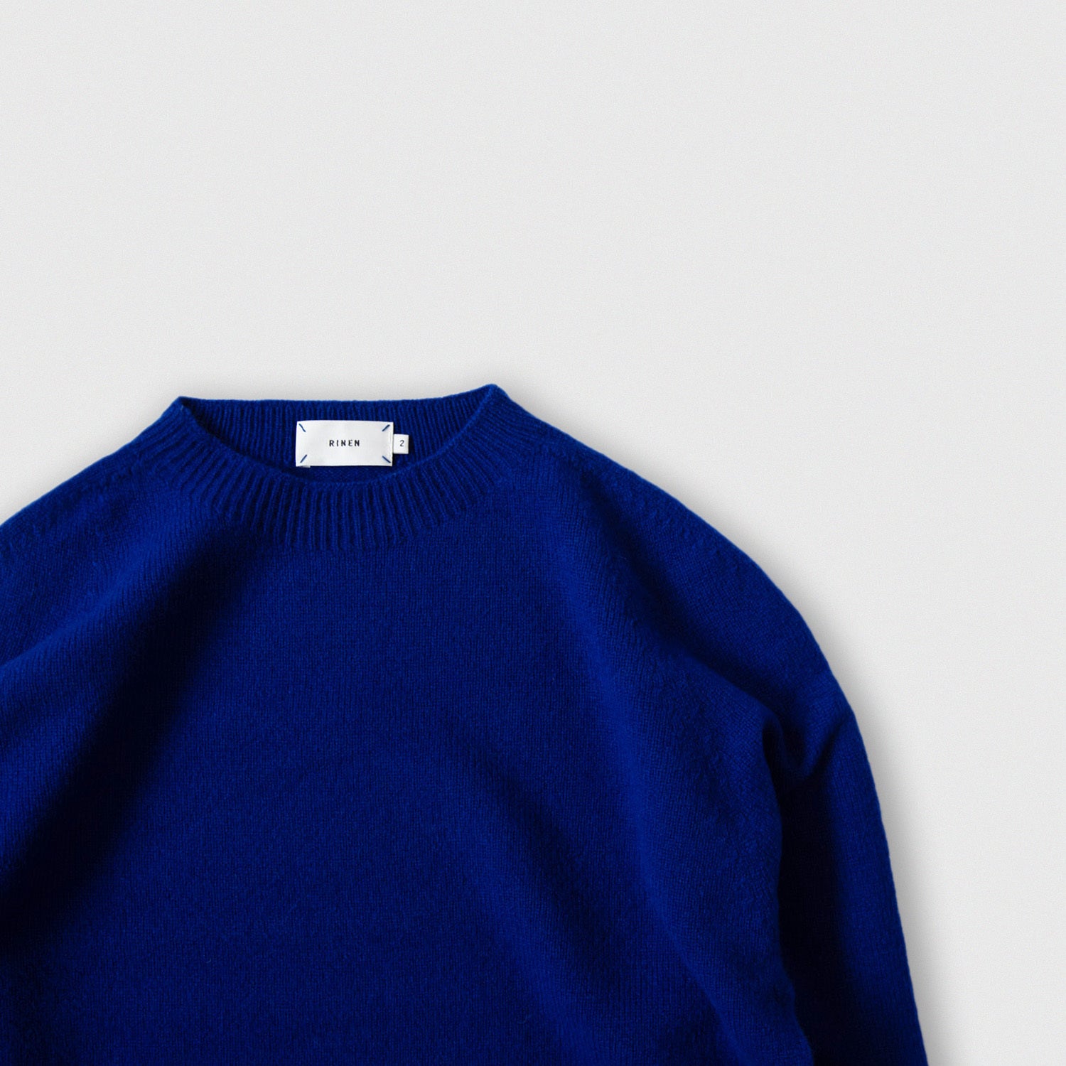 RINEN<br>2/15 ウール天竺編み (ホールガーメント) クルーネック<br>No.R17681