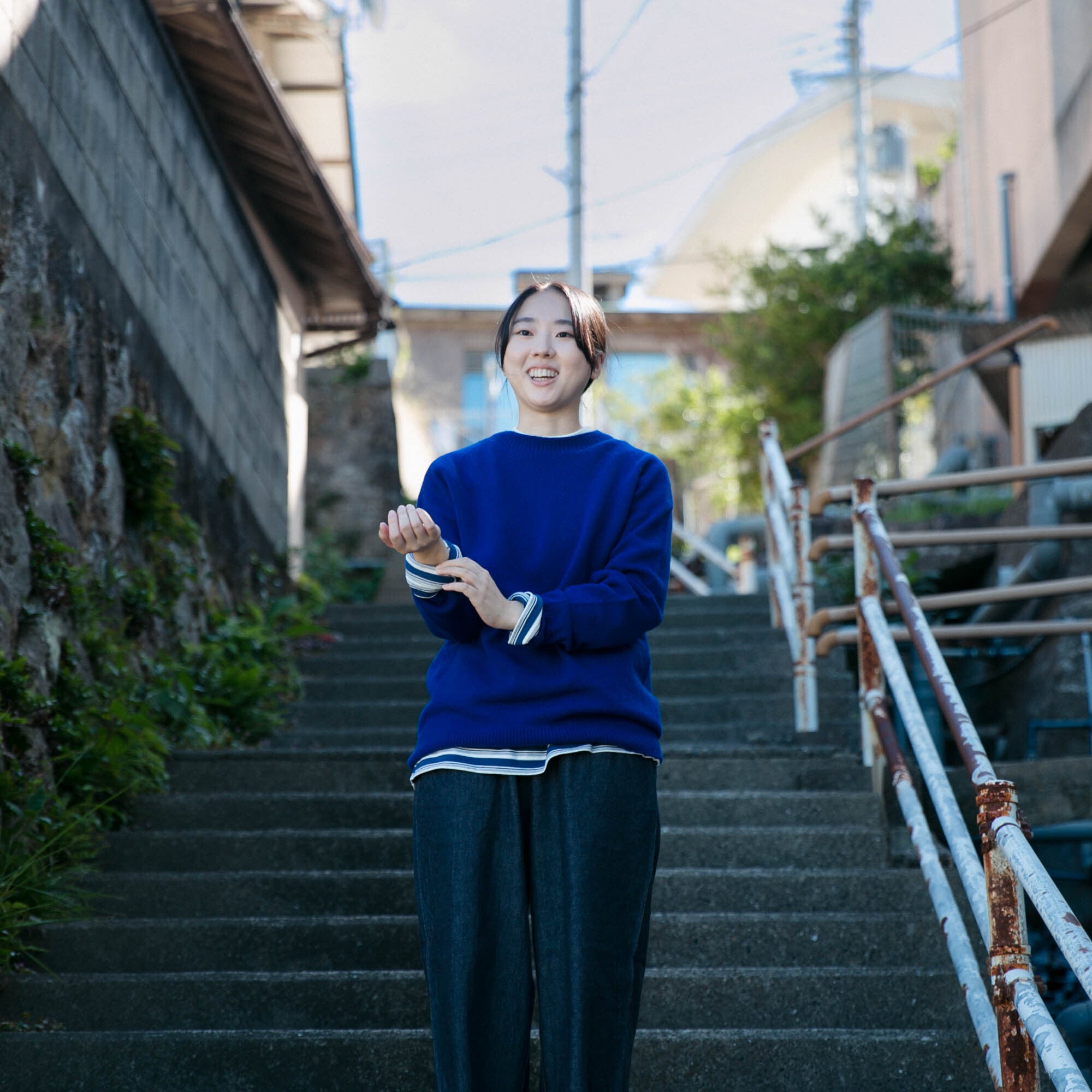 RINEN<br>2/15 ウール天竺編み (ホールガーメント) クルーネック<br>No.R17681