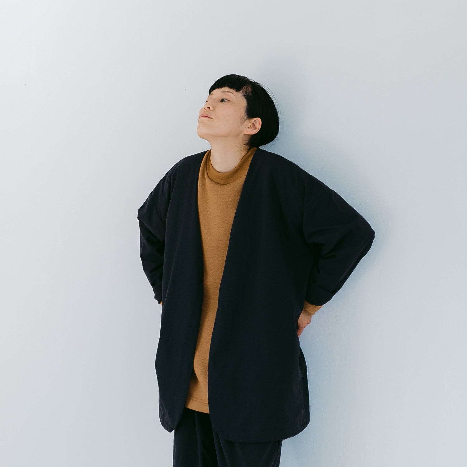 Nylon round cardigan<br>No.2424