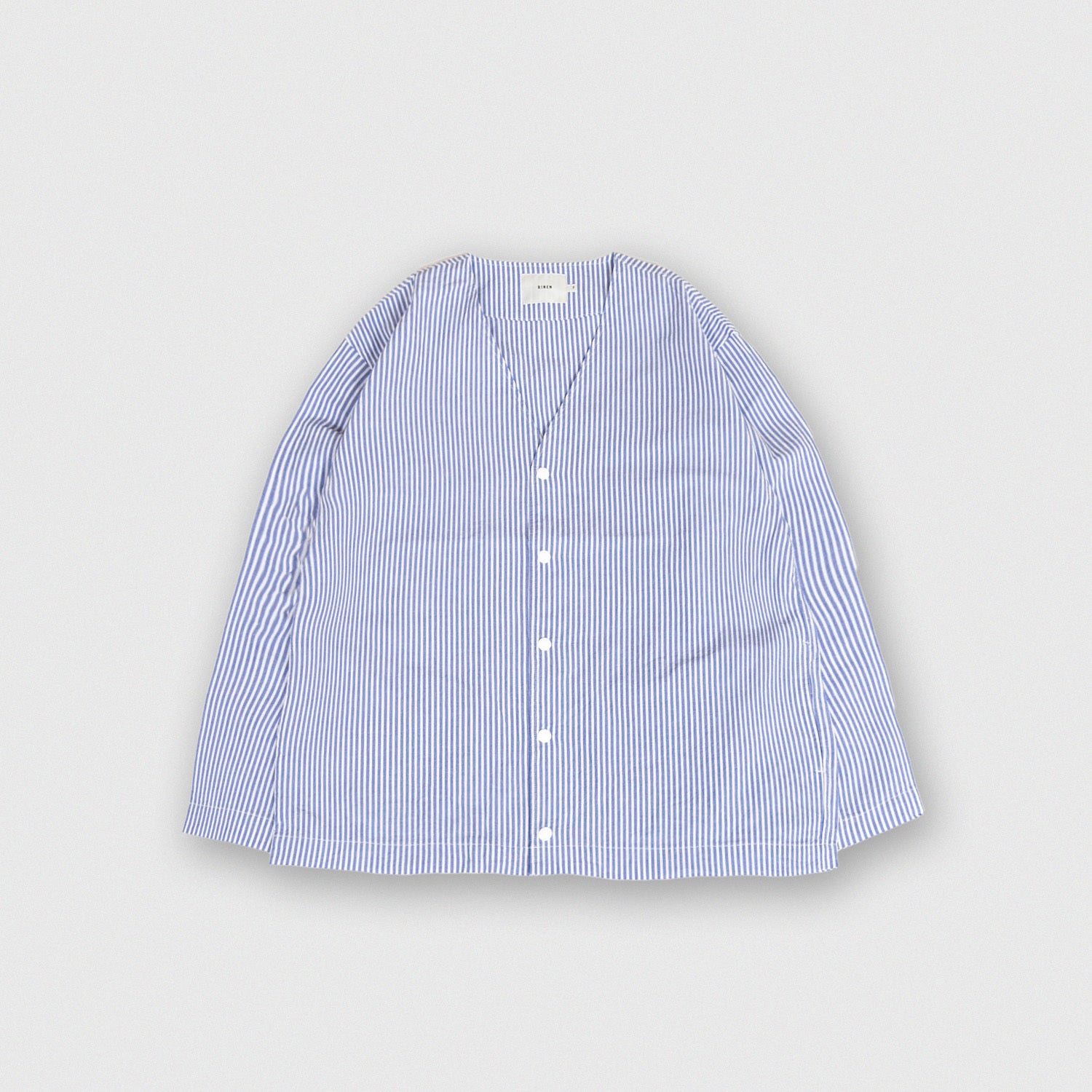 RINEN<br>80/1+50/1強撚平織<br>カーディガンシャツ<br>No.R39606