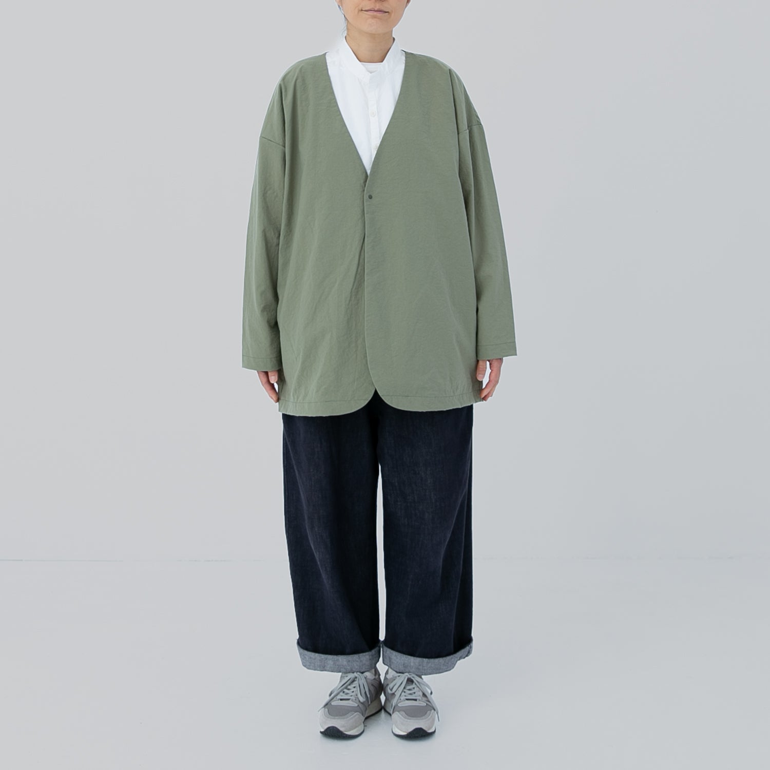 Nylon round cardigan<br>No.2424