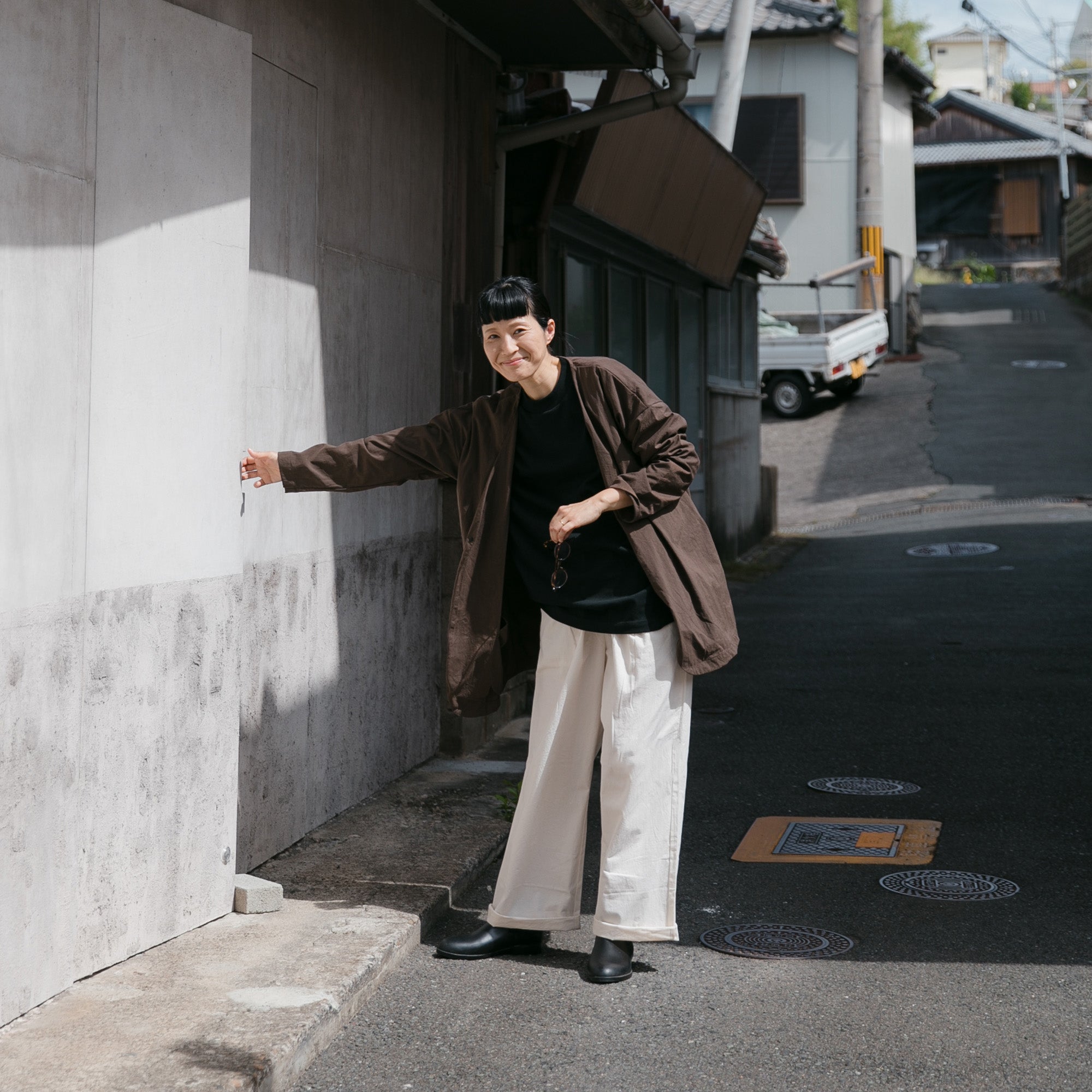 Nylon round cardigan<br>No.2424