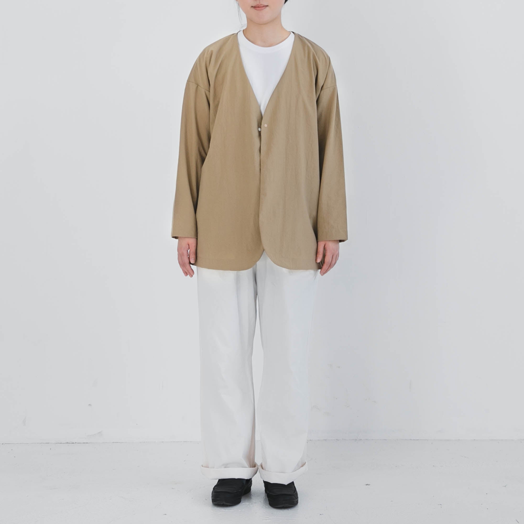 Nylon round cardigan<br>No.2424