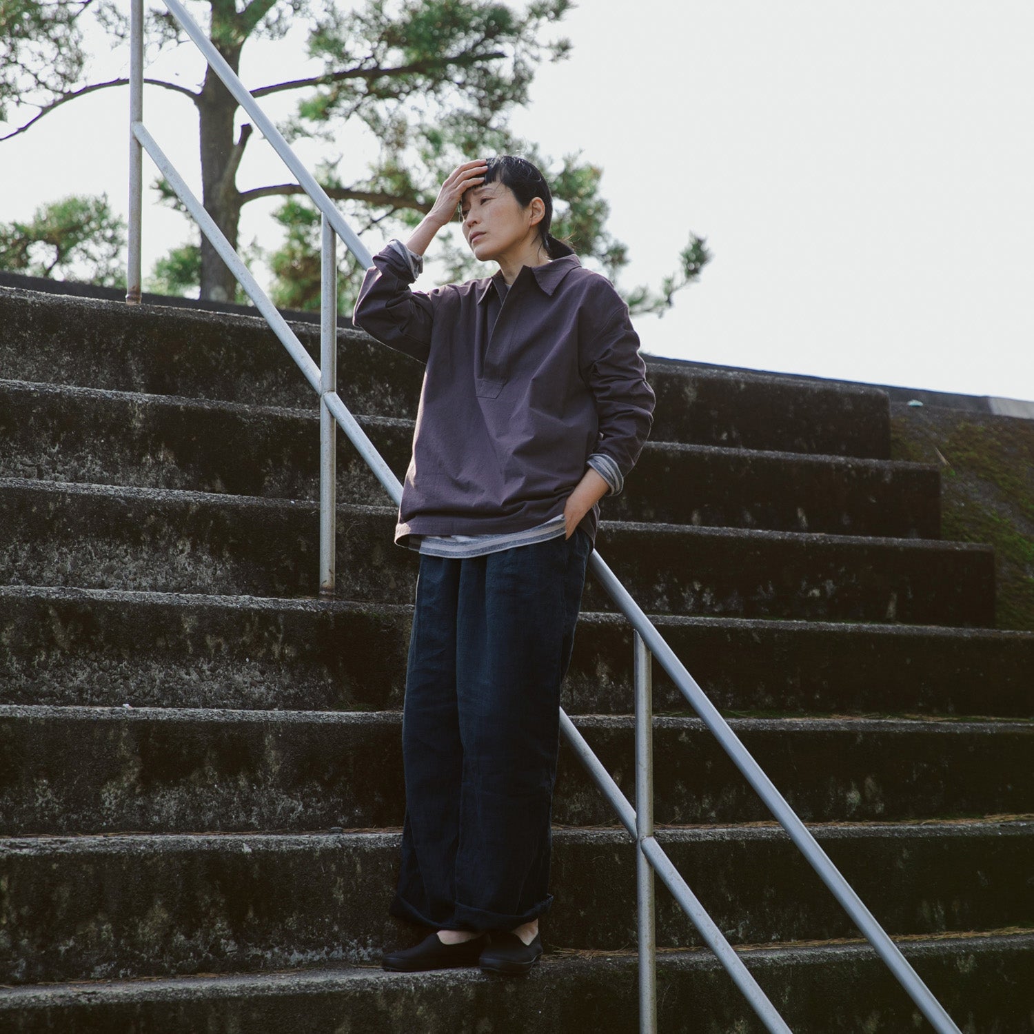 Linen relax semiwide pants<br>No.2562