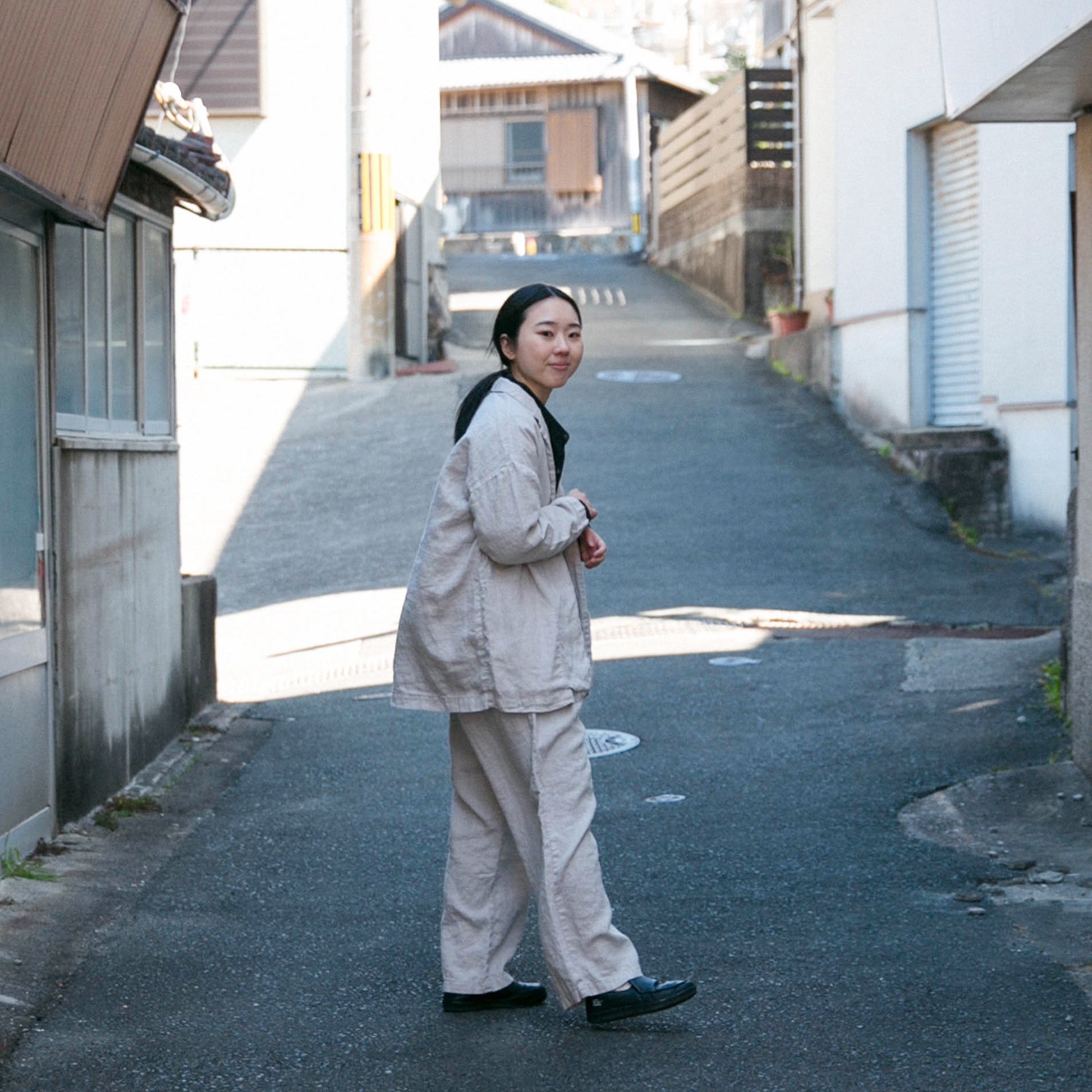 Linen relax semiwide pants<br>No.2562