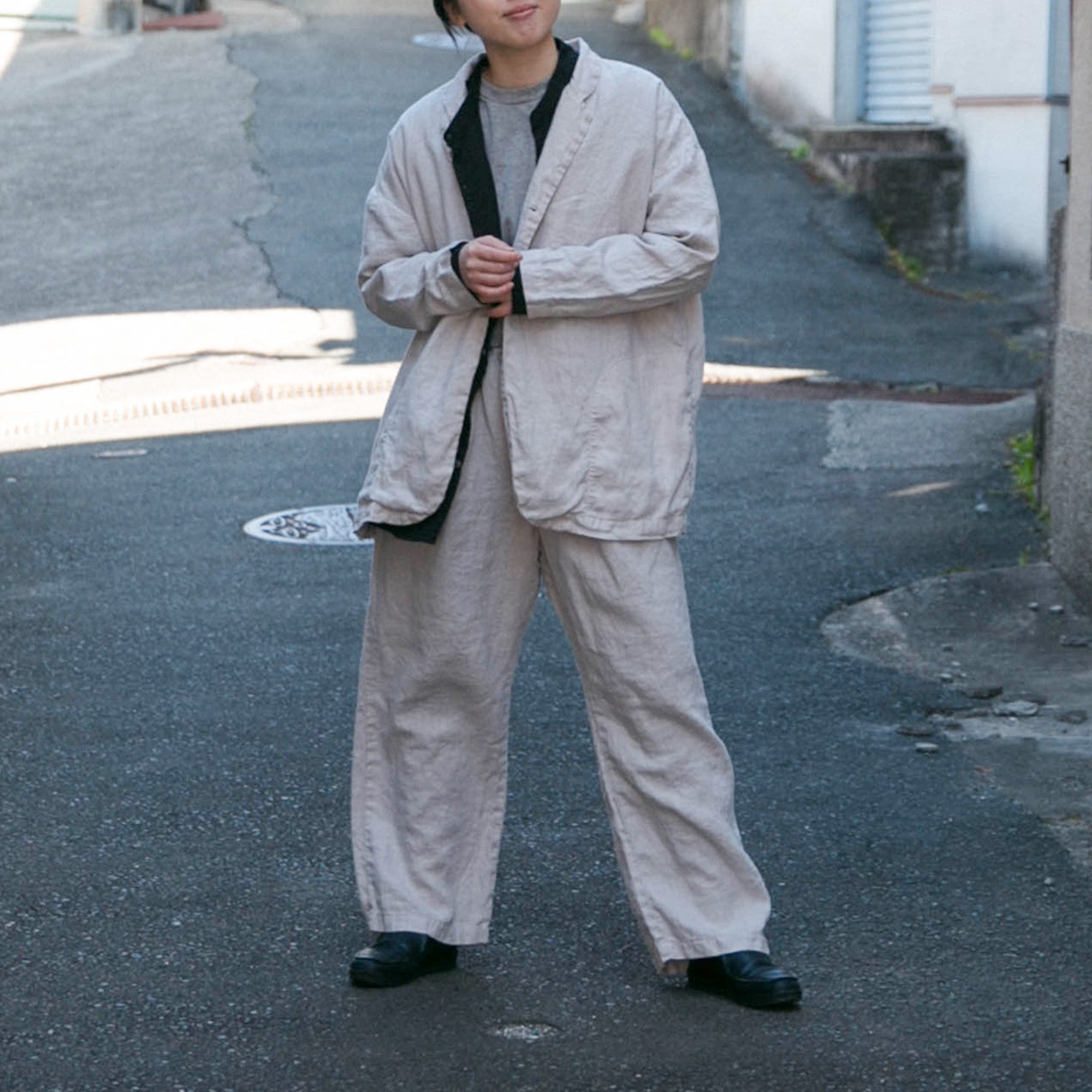 Linen relax semiwide pants<br>No.2562