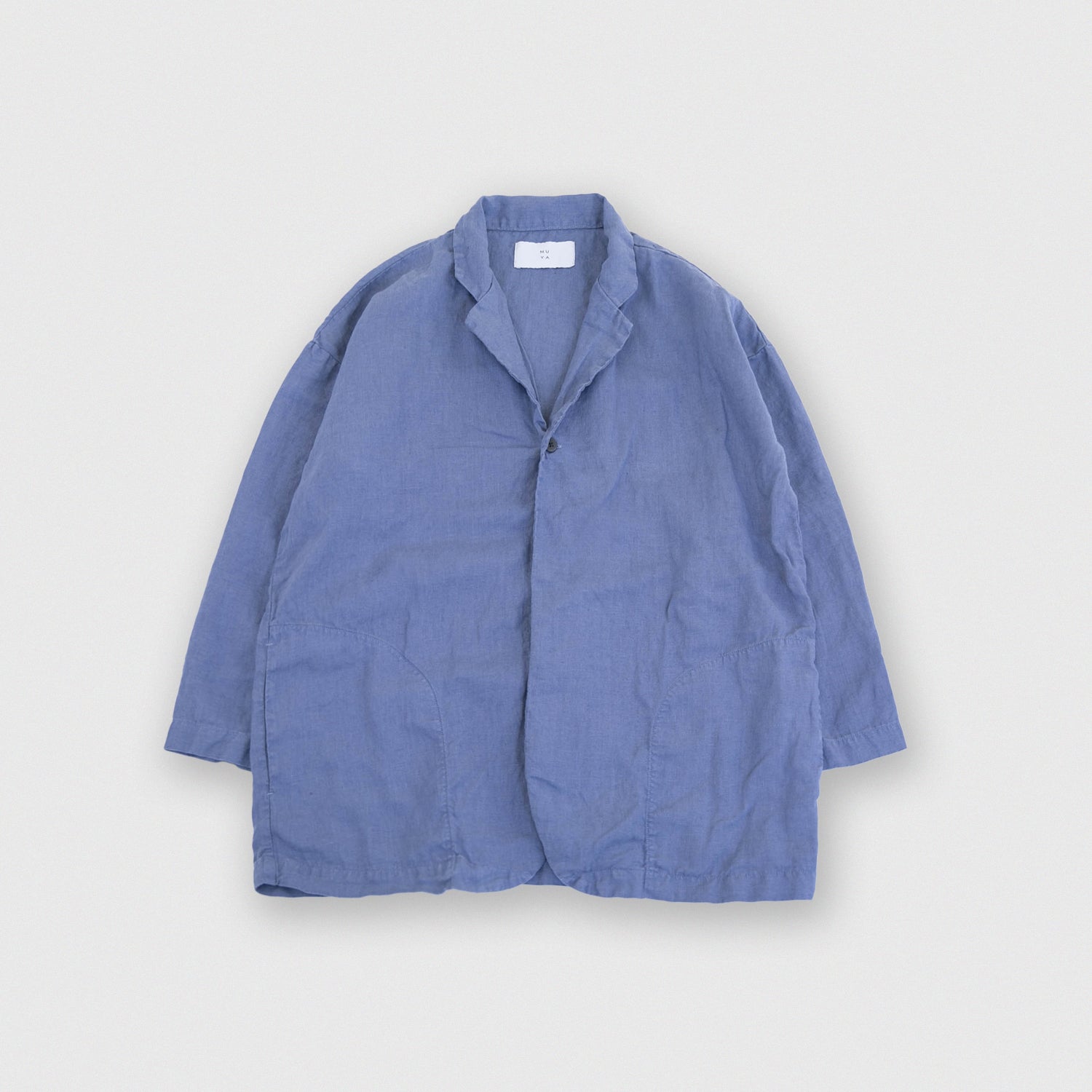 Linen round cardigan<br>tailored collar<br>No.2563