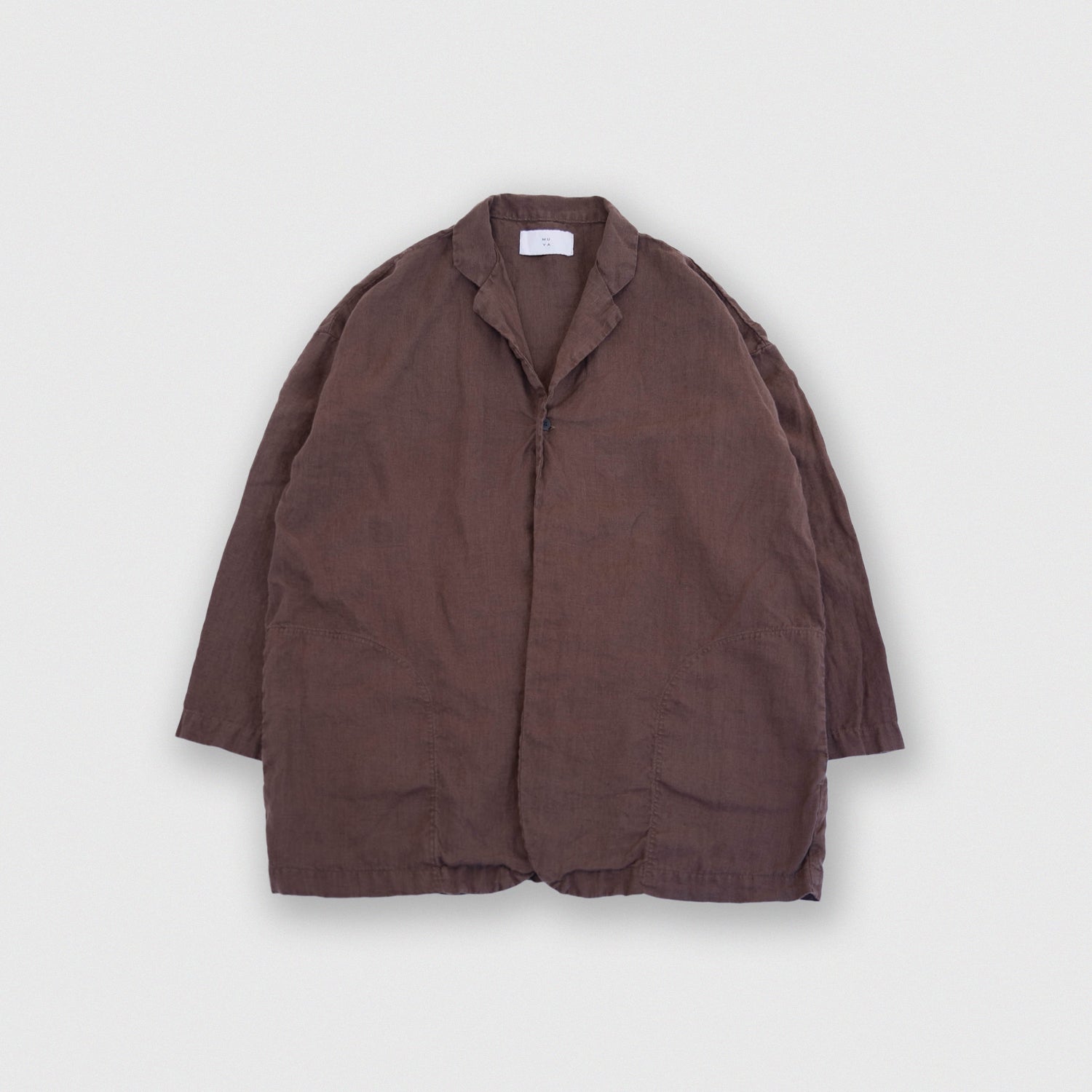 Linen round cardigan<br>tailored collar<br>No.2563