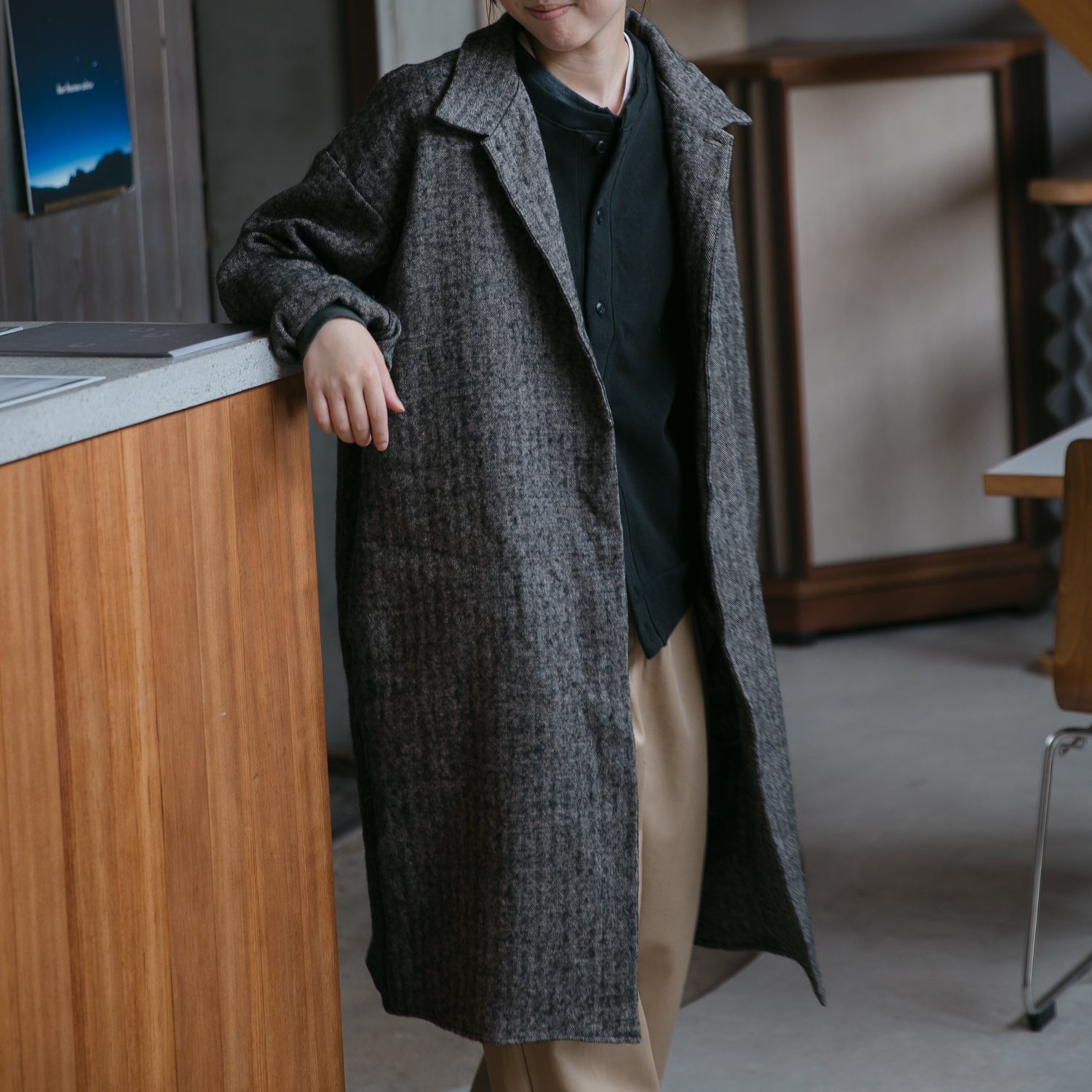 Herringbone<br>livery coat<br>soutien collar<br>No.2601