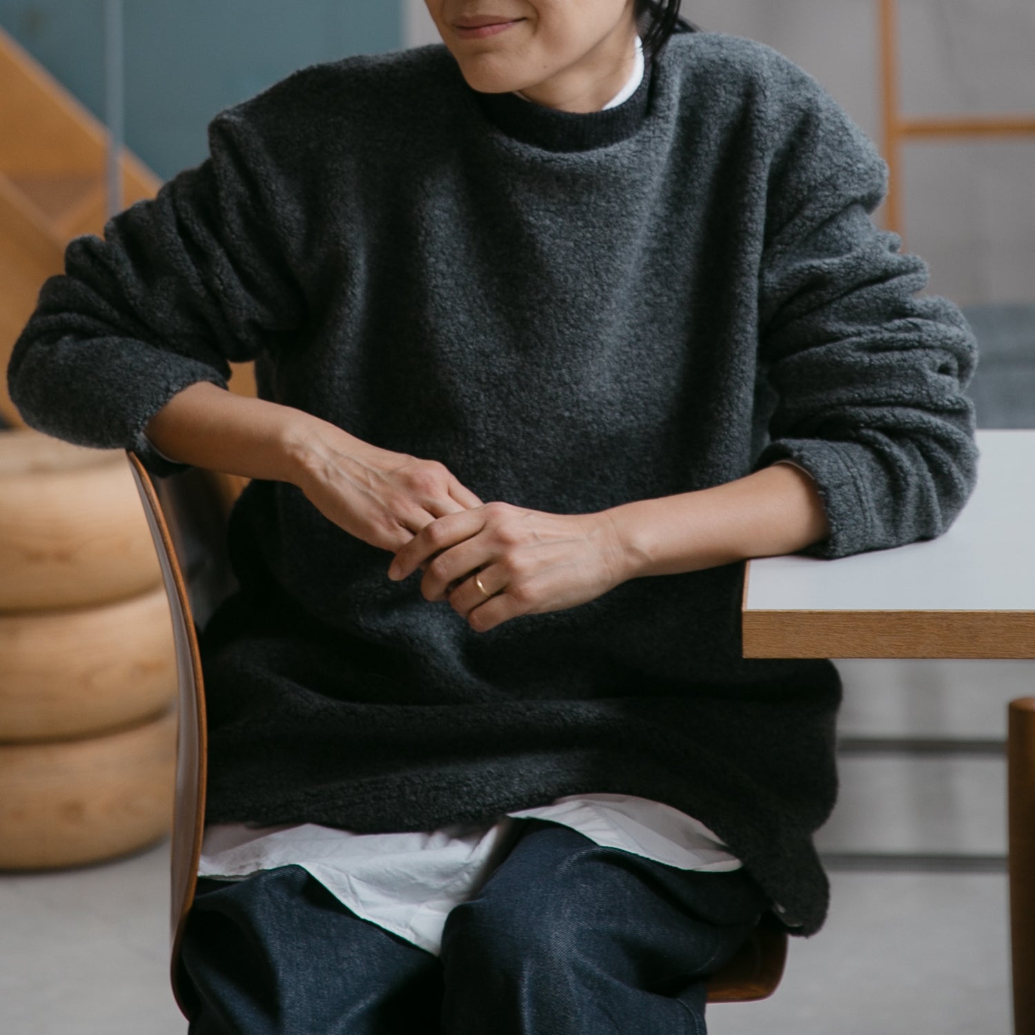 Wool pile<br>crew neck T-shirts<br>No.2618