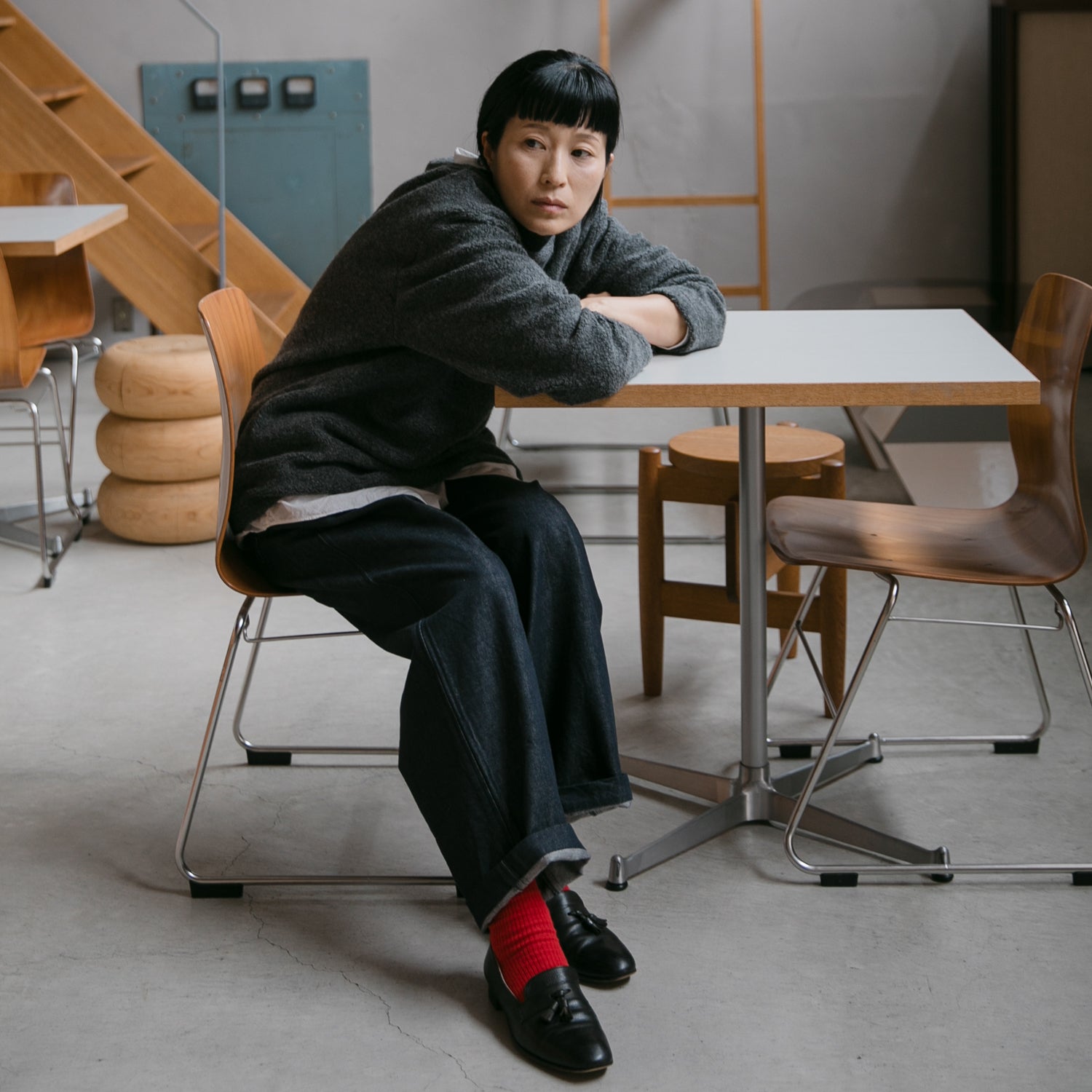 Wool pile<br> crew neck T-shirts<br> No.2618