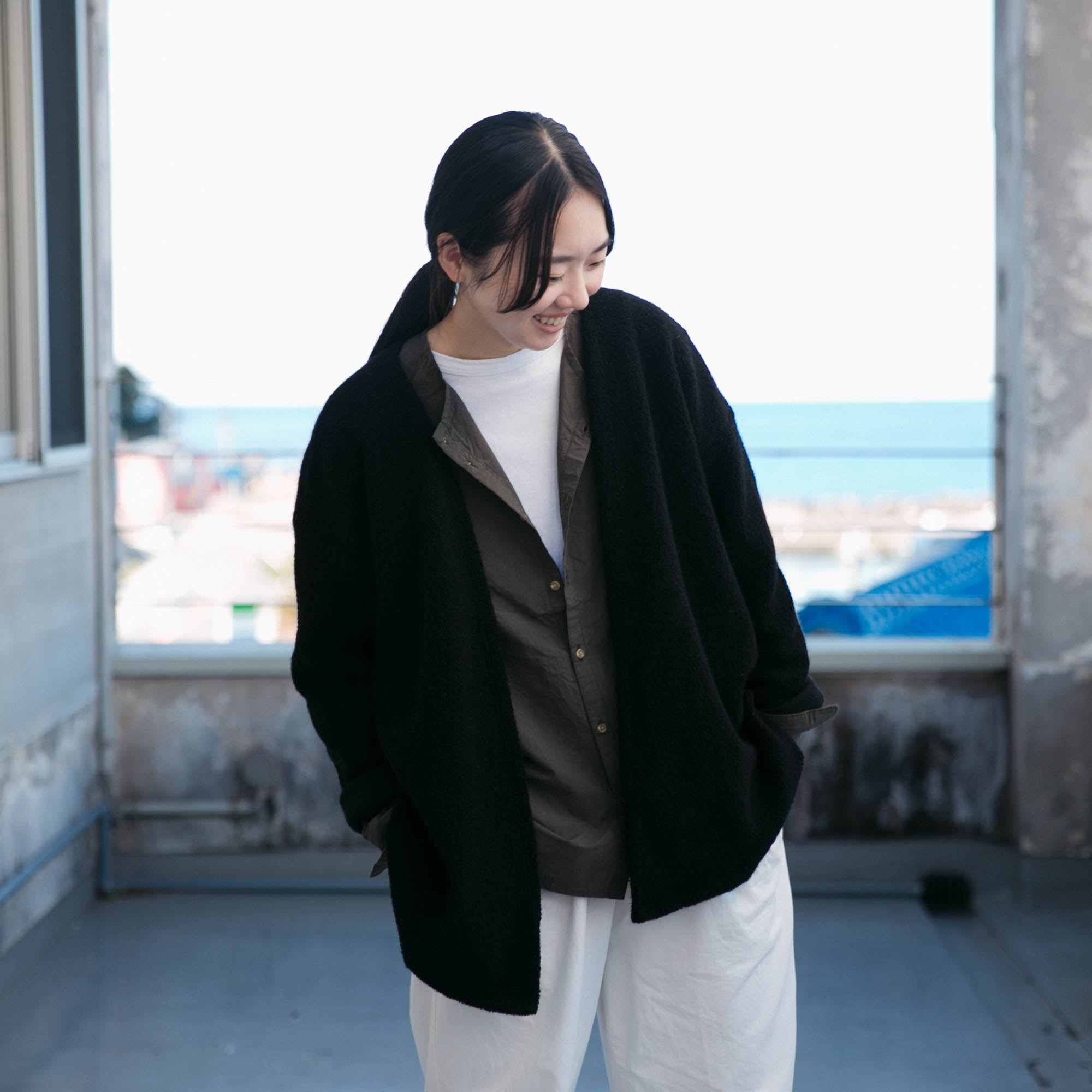 Wool pile<br>relax cardigan<br>No.2619