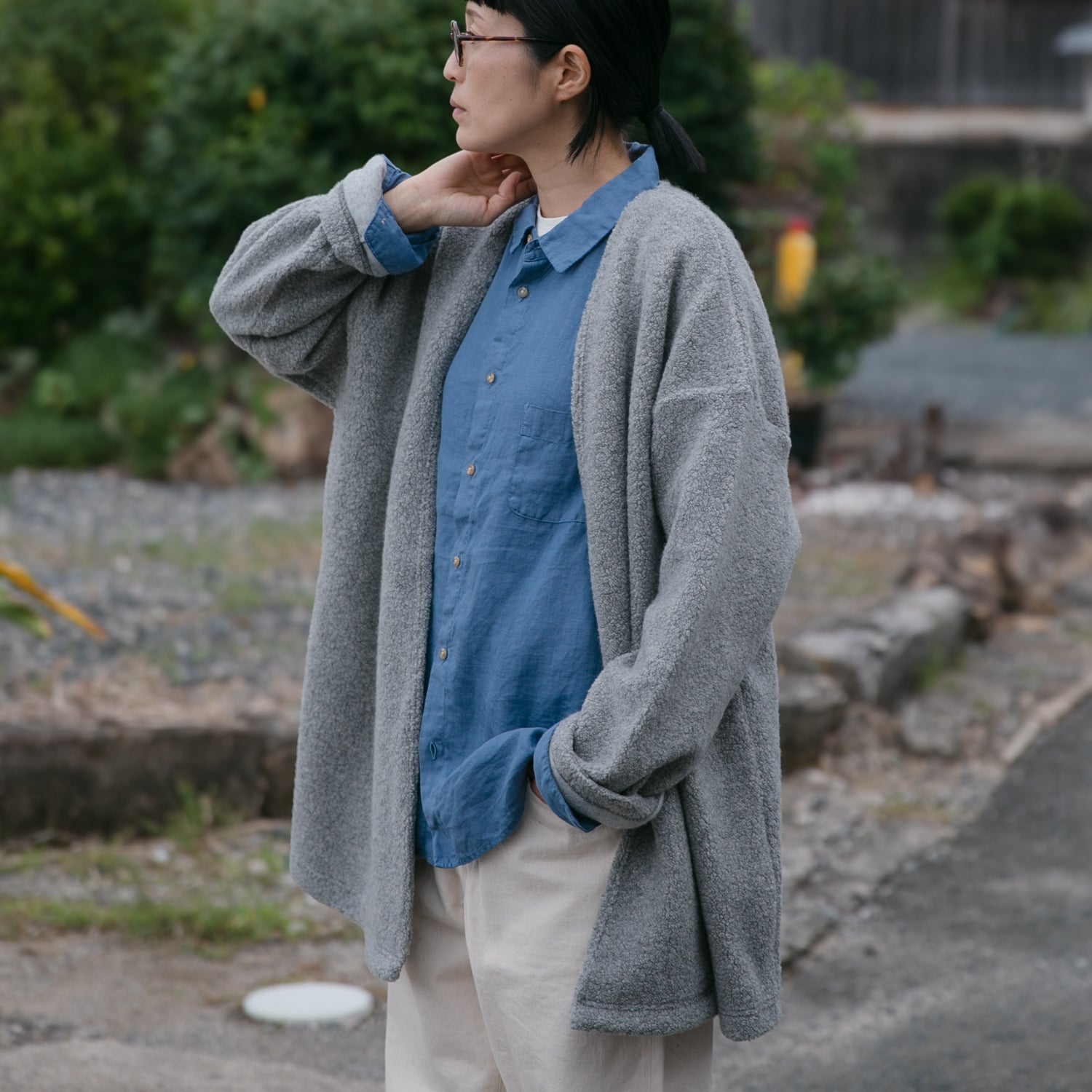 Wool pile<br>relax cardigan<br>No.2619