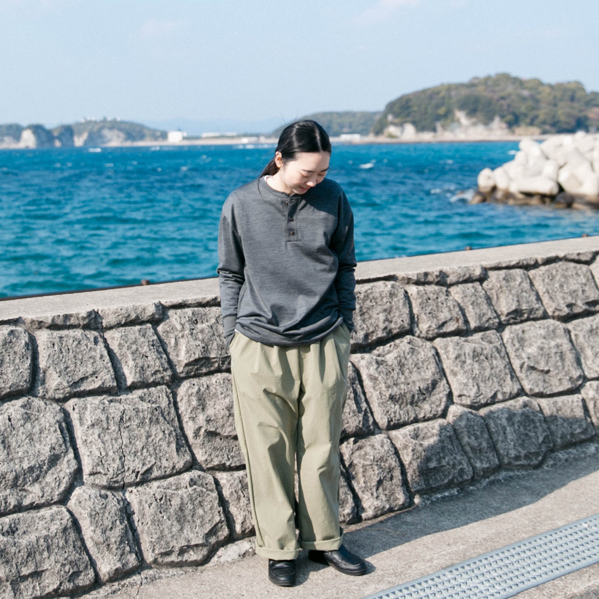 Merino wool<br>henley neck T-shirts<br>No.2623
