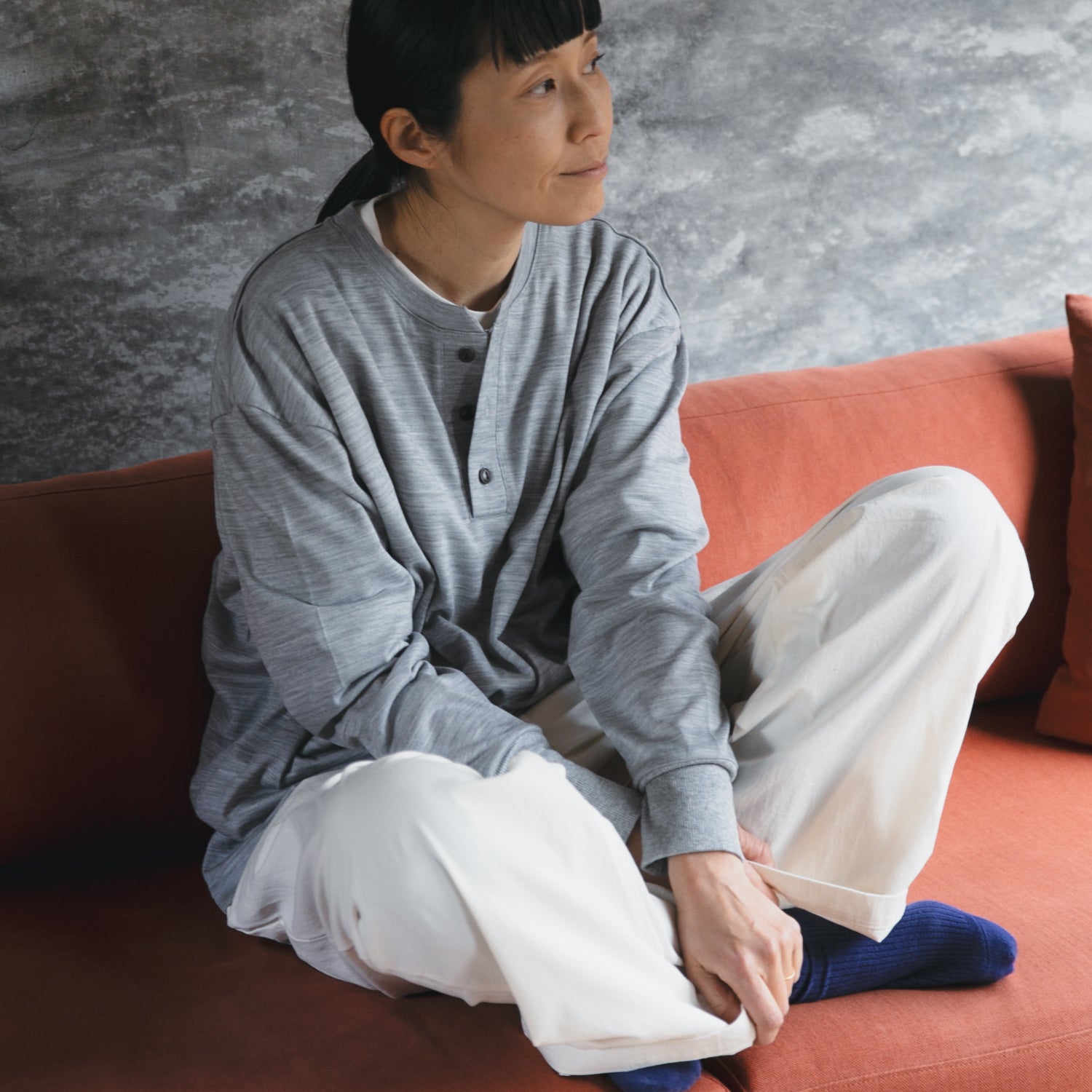 Merino wool<br>henley neck T-shirts<br>No.2623