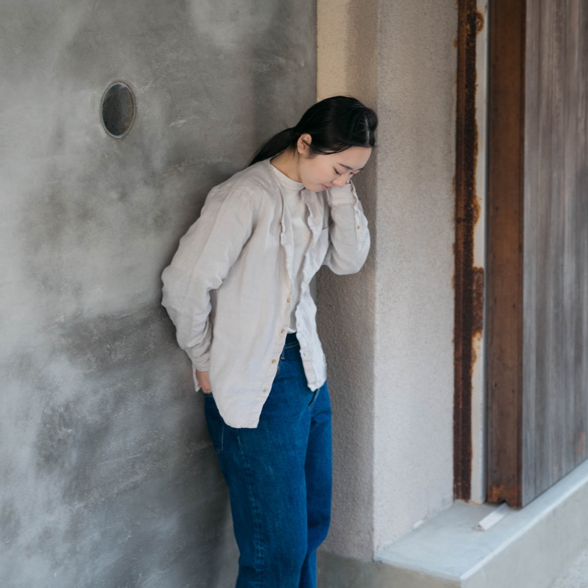 Linen nerd shirts<br>no collar<br>No.2653