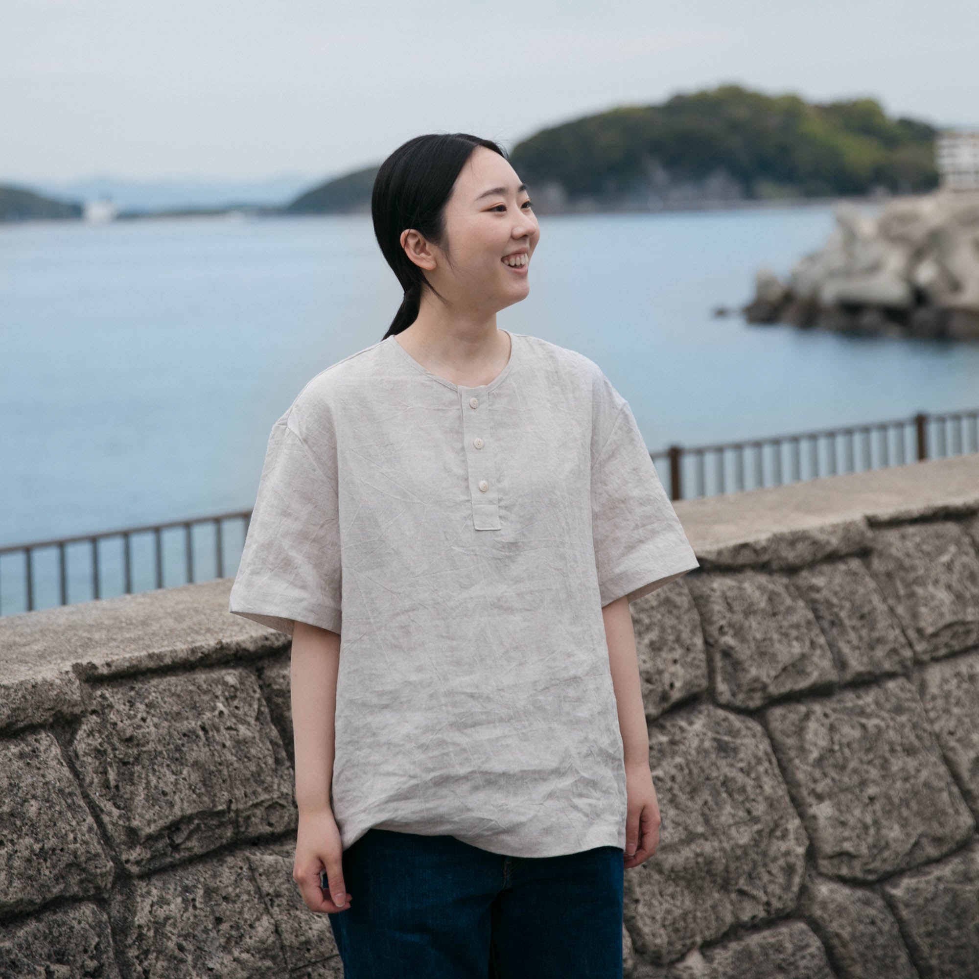 Short sleeve<br>henley neck shirts<br>No.2655