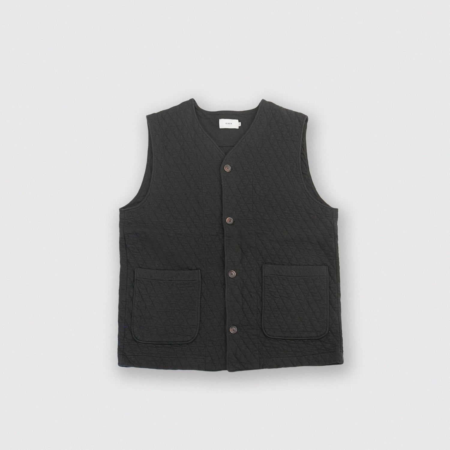 RINEN<br>30/1 オーガニック天竺<br>ダイヤキルティング ベスト<br>No.R17611