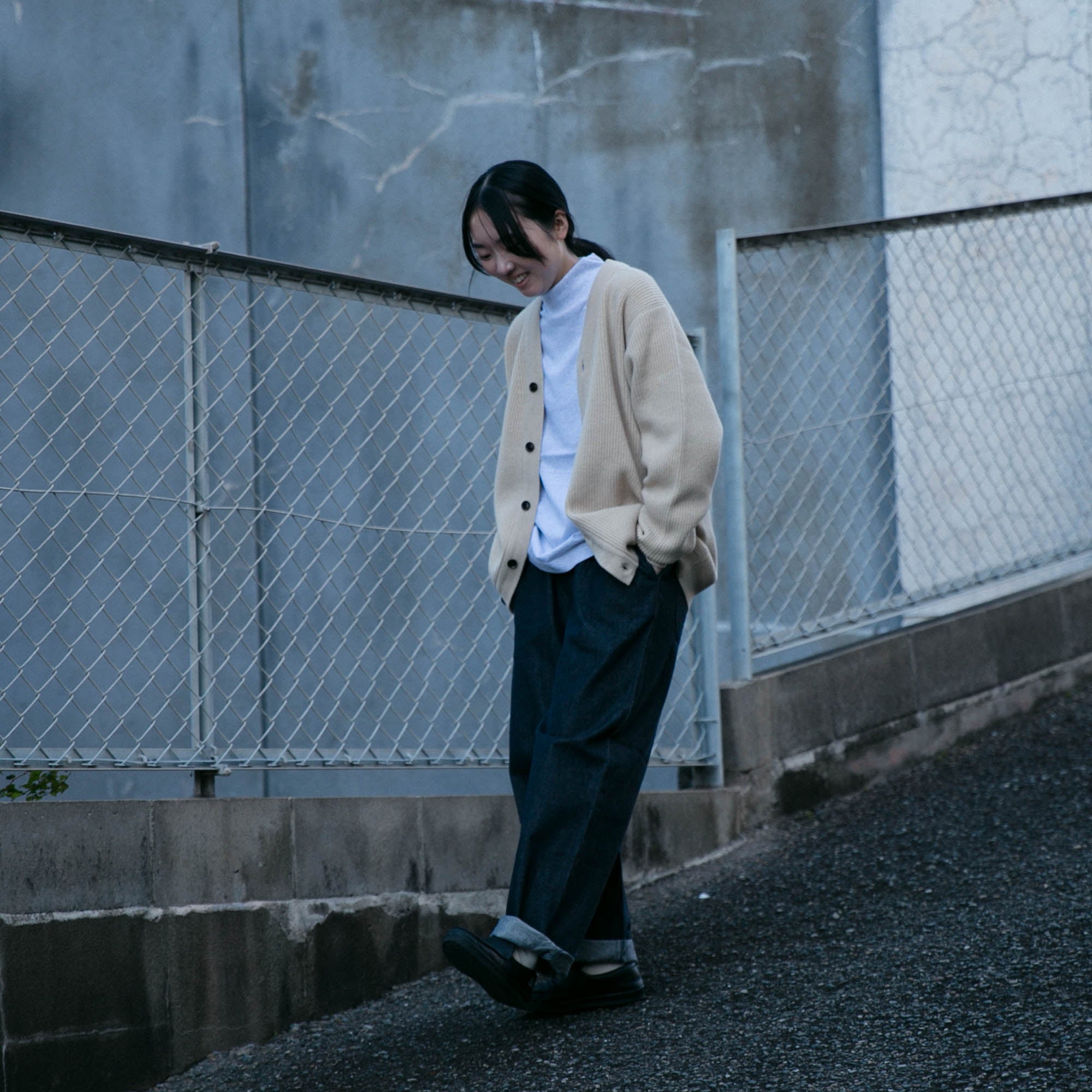 RINEN<br>2/14 ウールアゼ編み カーディガン<br>No.R17684