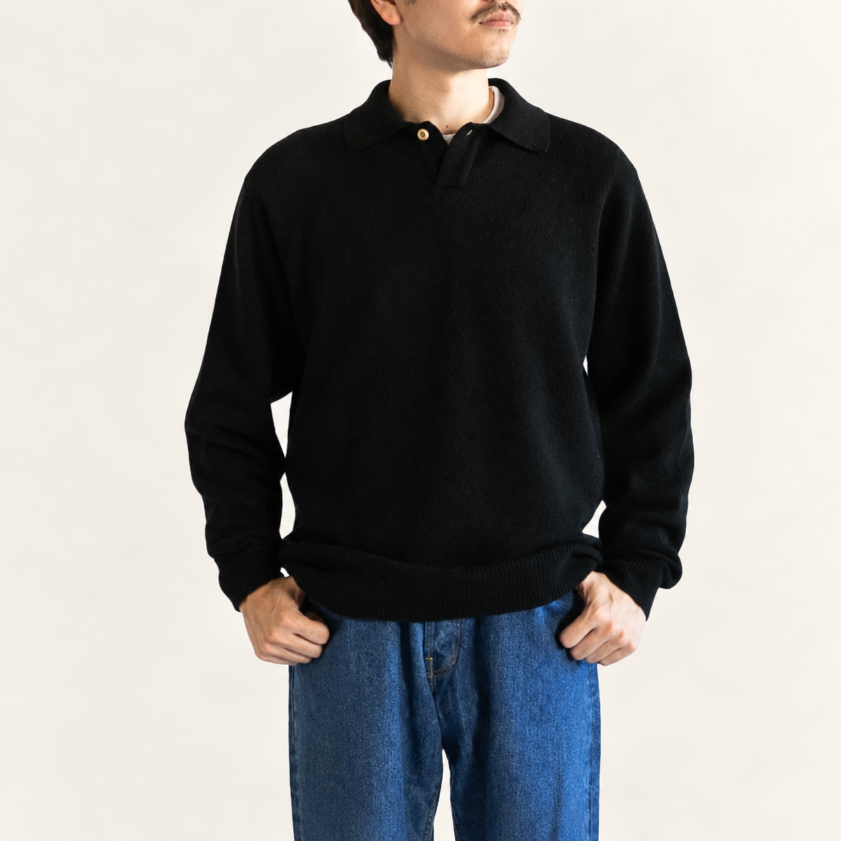 RINEN<br>2/15 ウール天竺編み ポロ<br>No.R17781