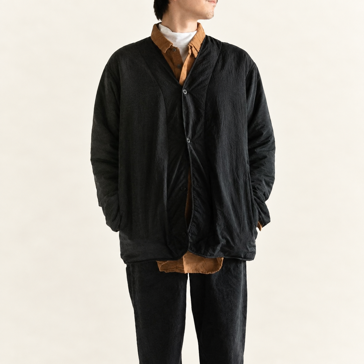 RINEN<br>ナイロンタフタ<br>(中綿ボンディング)<br>ポータブルカーディガン<br>No.R27709
