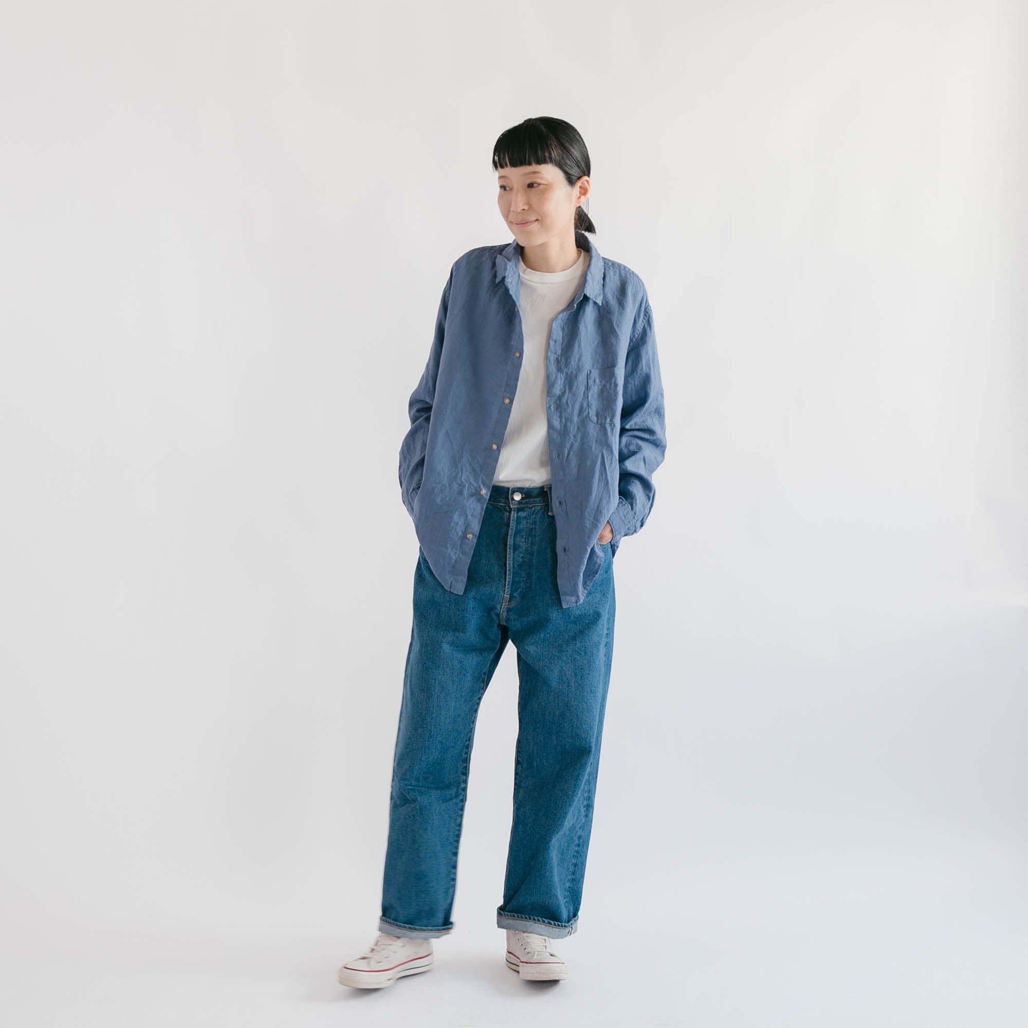 Linen nerd shirts<br>reguler collar<br>No.2652