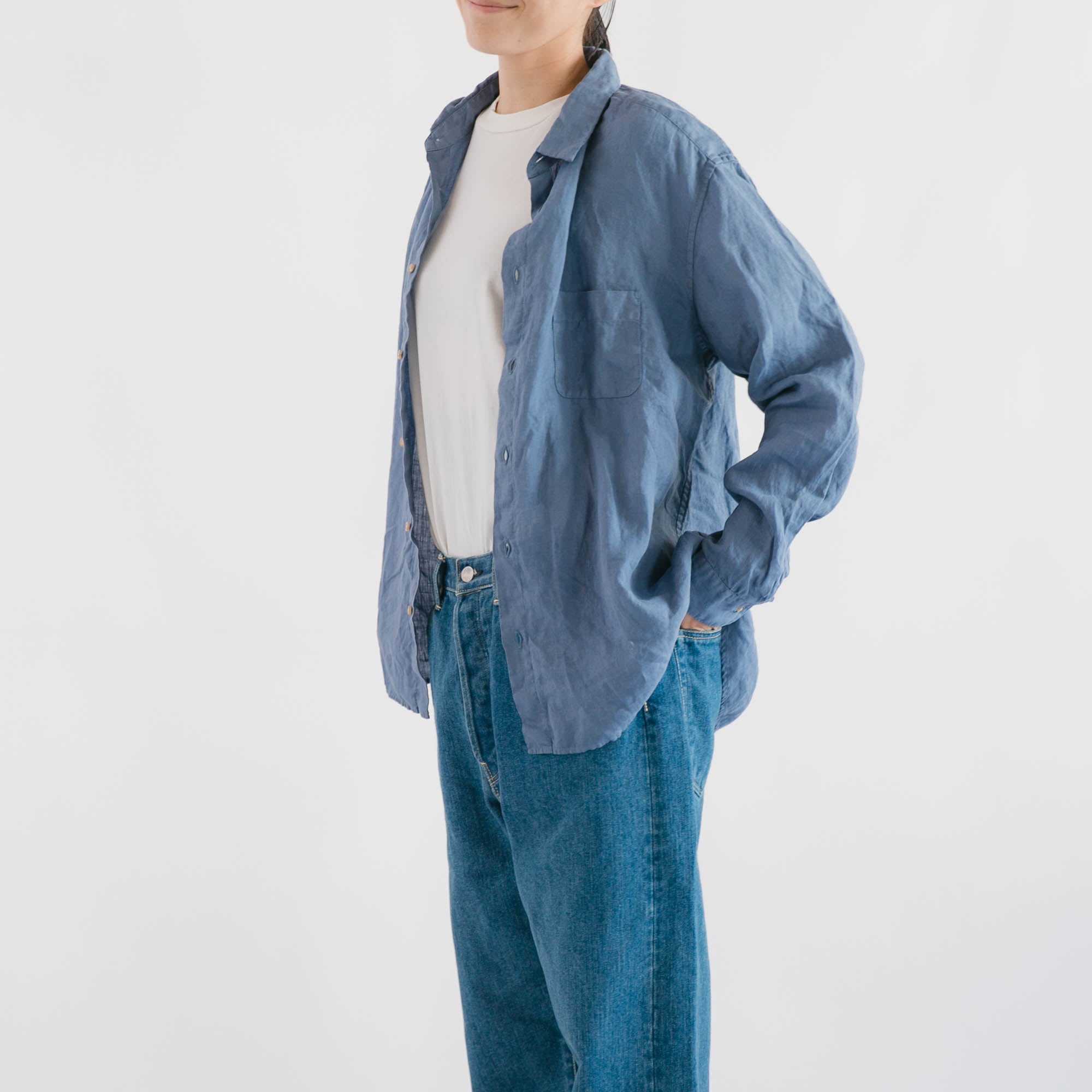 Linen nerd shirts<br>reguler collar<br>No.2652