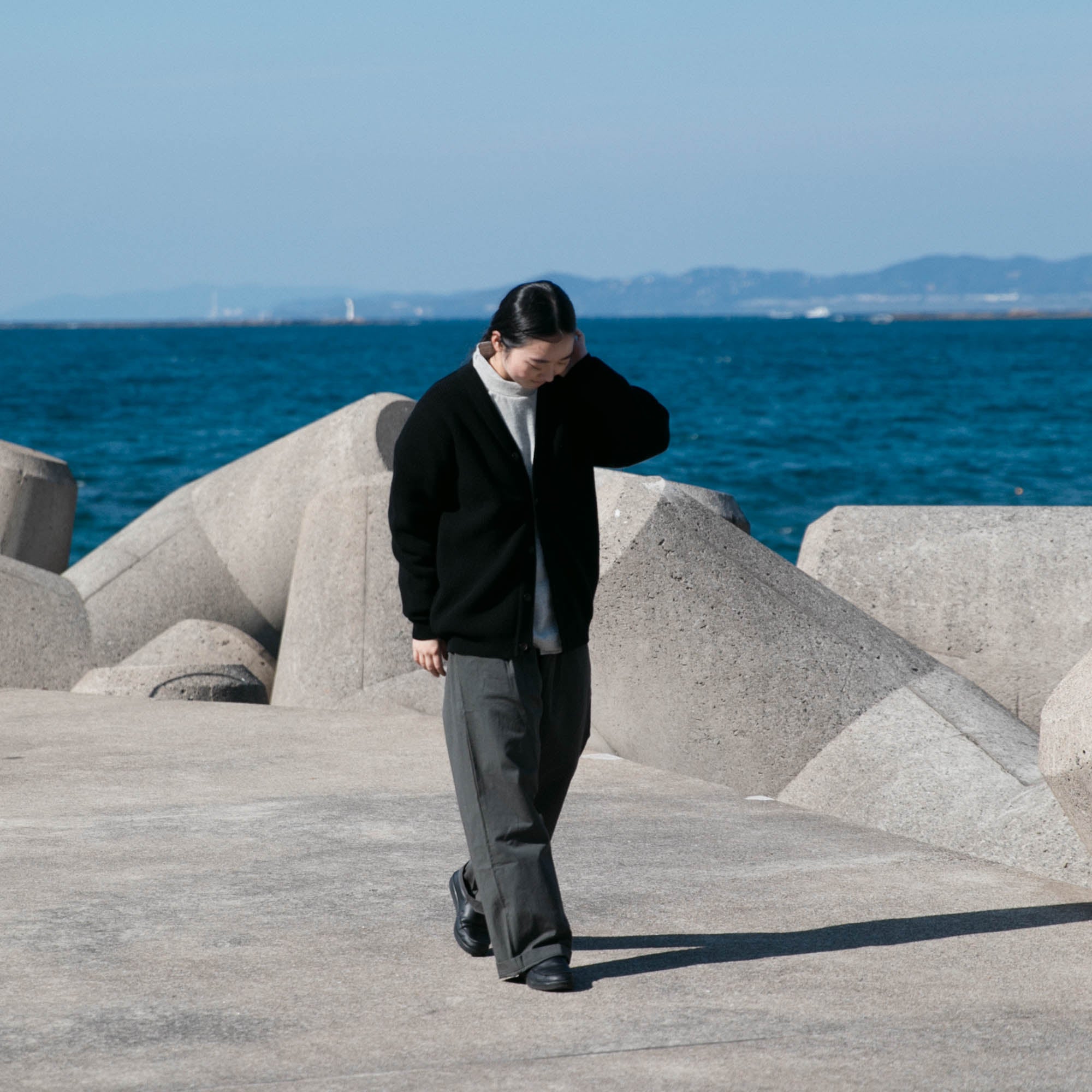 RINEN<br>2/14 ウールアゼ編み カーディガン<br>No.R17684