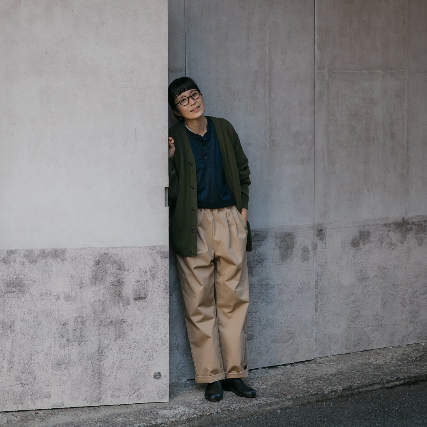 RINEN<br>2/14 ウールアゼ編み カーディガン<br>No.R17684