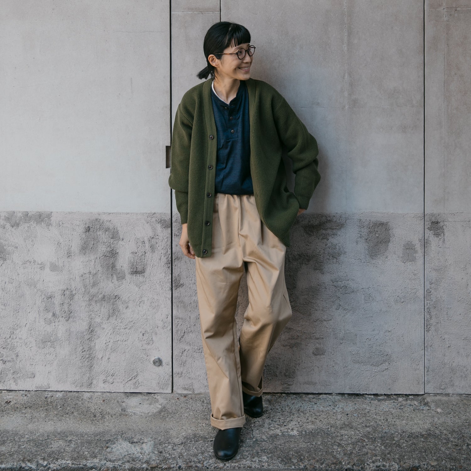 RINEN<br>2/14 ウールアゼ編み カーディガン<br>No.R17684