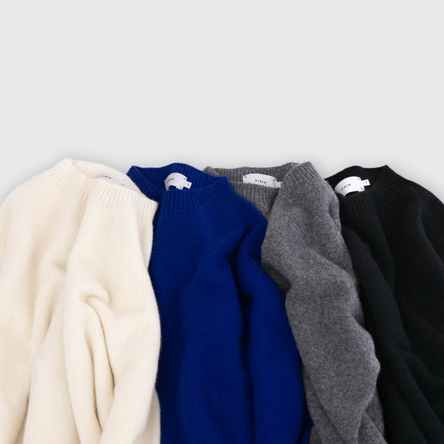 RINEN<br>2/15 ウール天竺編み (ホールガーメント) クルーネック<br>No.R17681