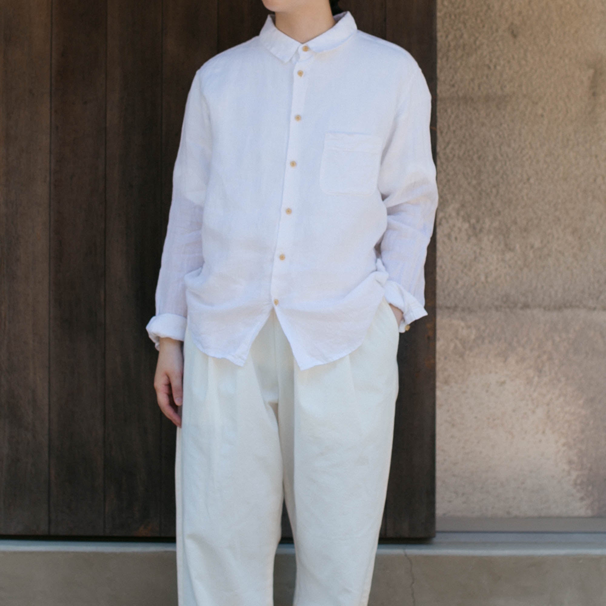 Linen nerd shirts<br>regular collar<br>No.2050-A