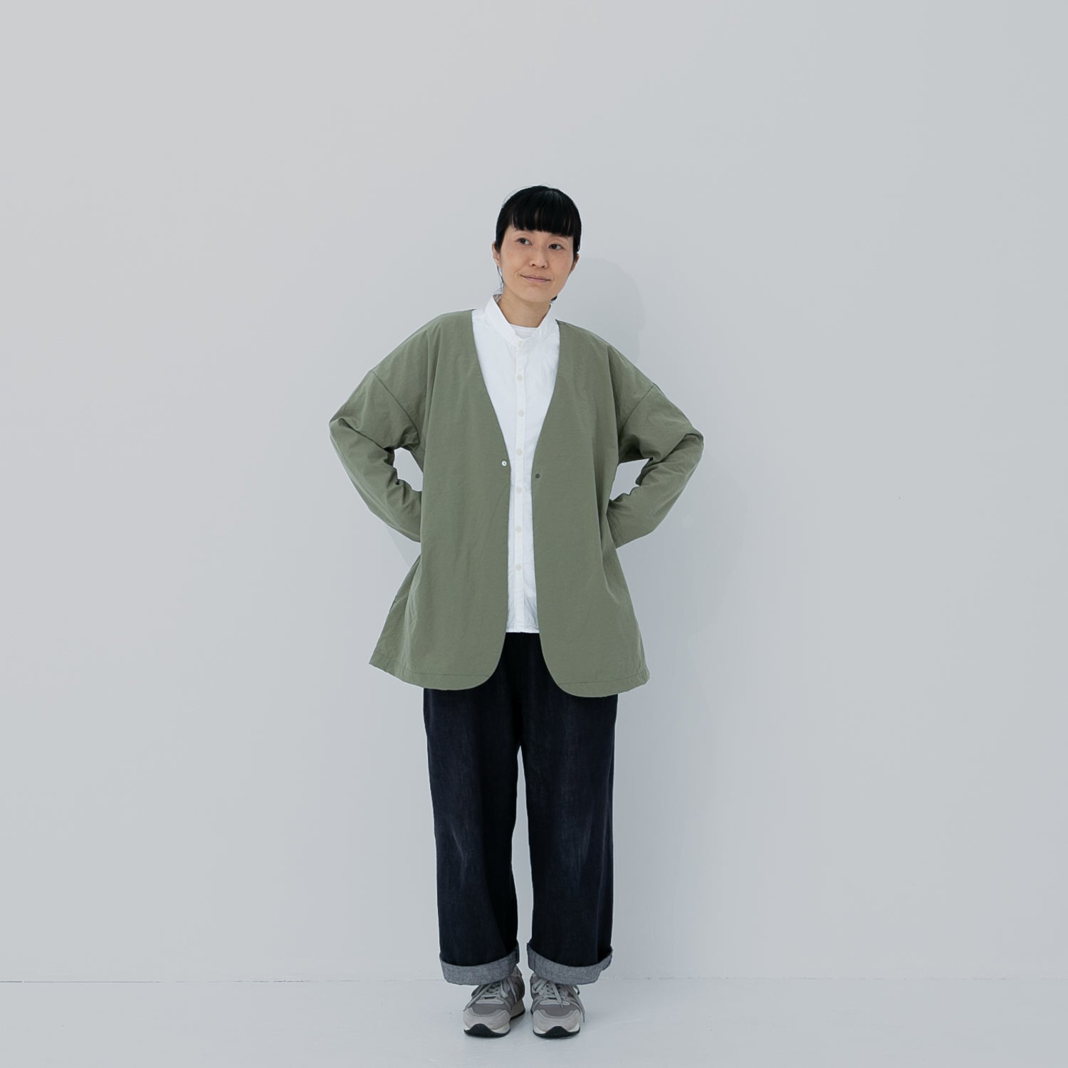 Nylon round cardigan<br>No.2424