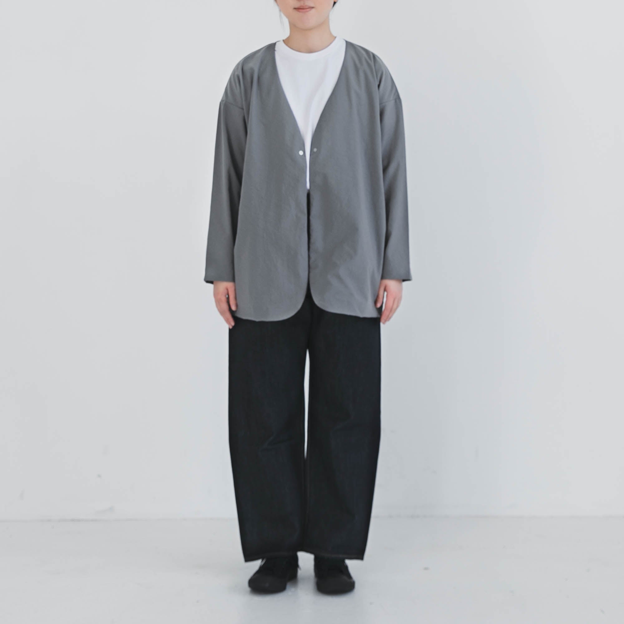 Nylon round cardigan<br>No.2424