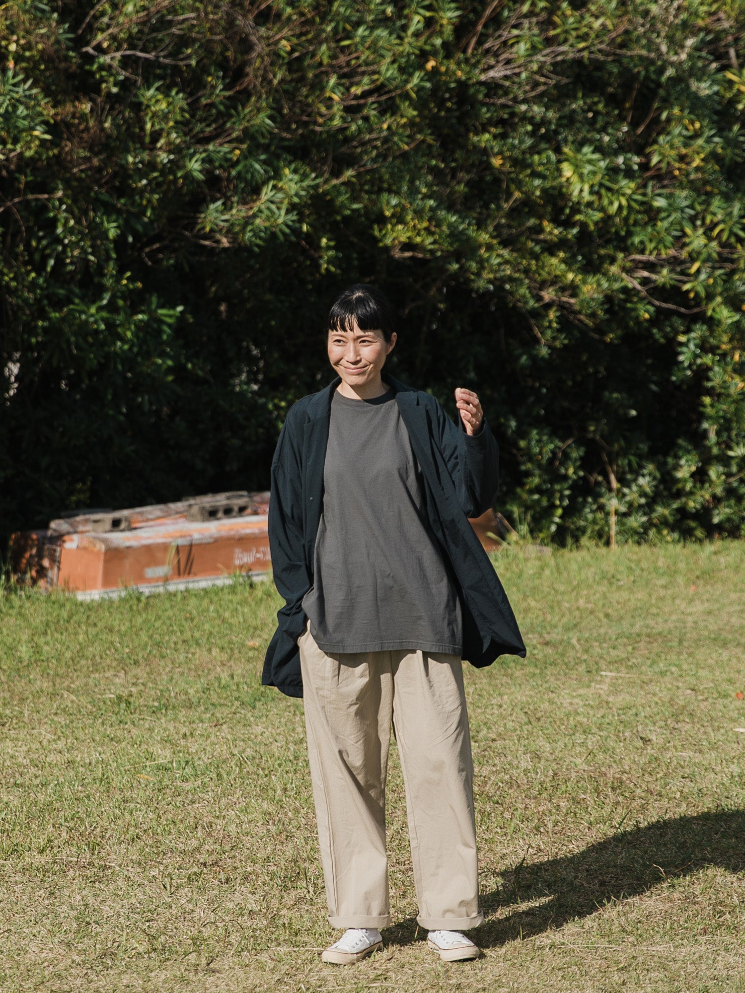 Nylon round cardigan<br>tailored collar<br>No.2560