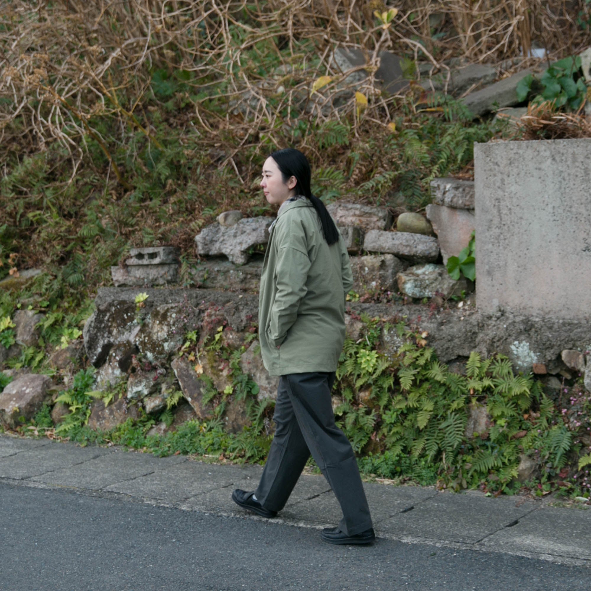 Nylon round cardigan<br>tailored collar<br>No.2560