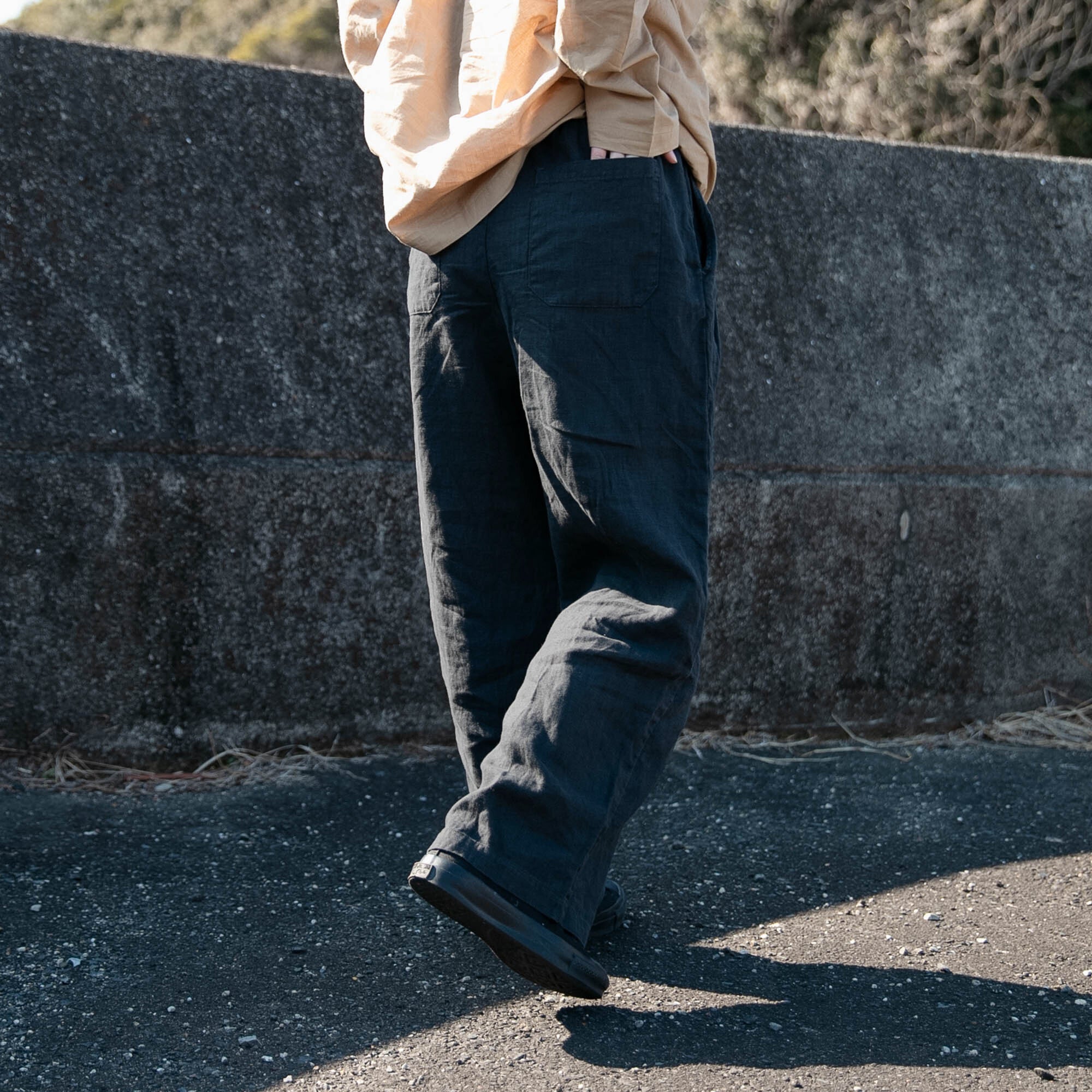 Linen relax semiwide pants<br>No.2562
