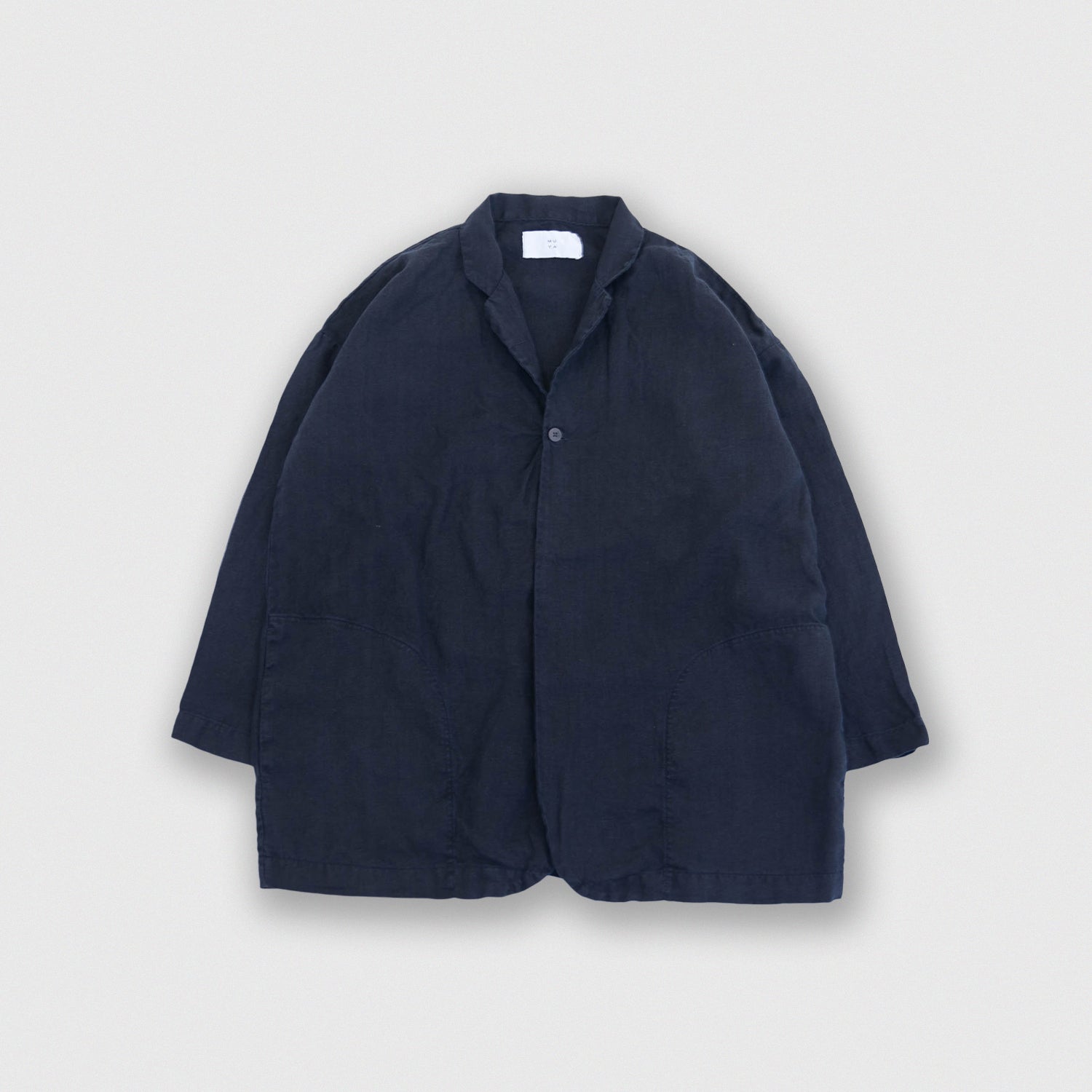 Linen round cardigan<br>tailored collar<br>No.2563